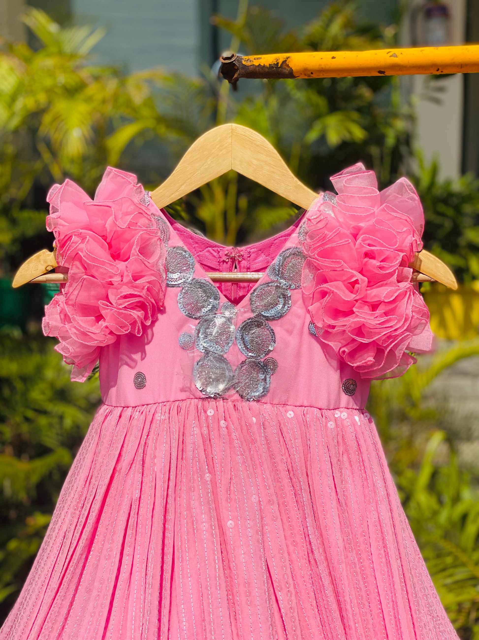 Baby Pink Ruffle & Bow Gown | Party Wear | Lakhina Couture - Look 3