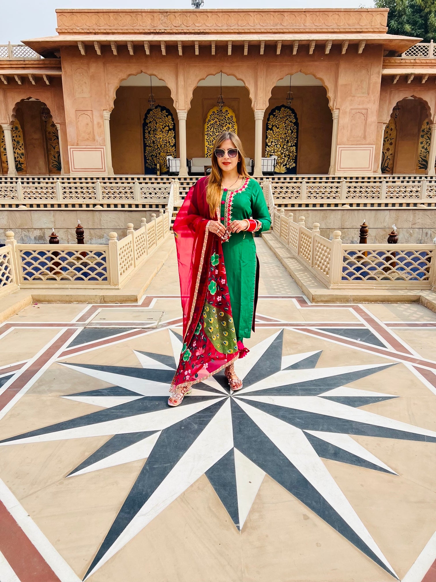 Bottle Green Embroidered Suit