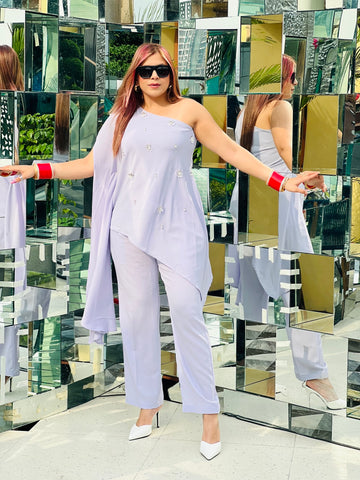 Lilac Embroidered Co-Ord Set