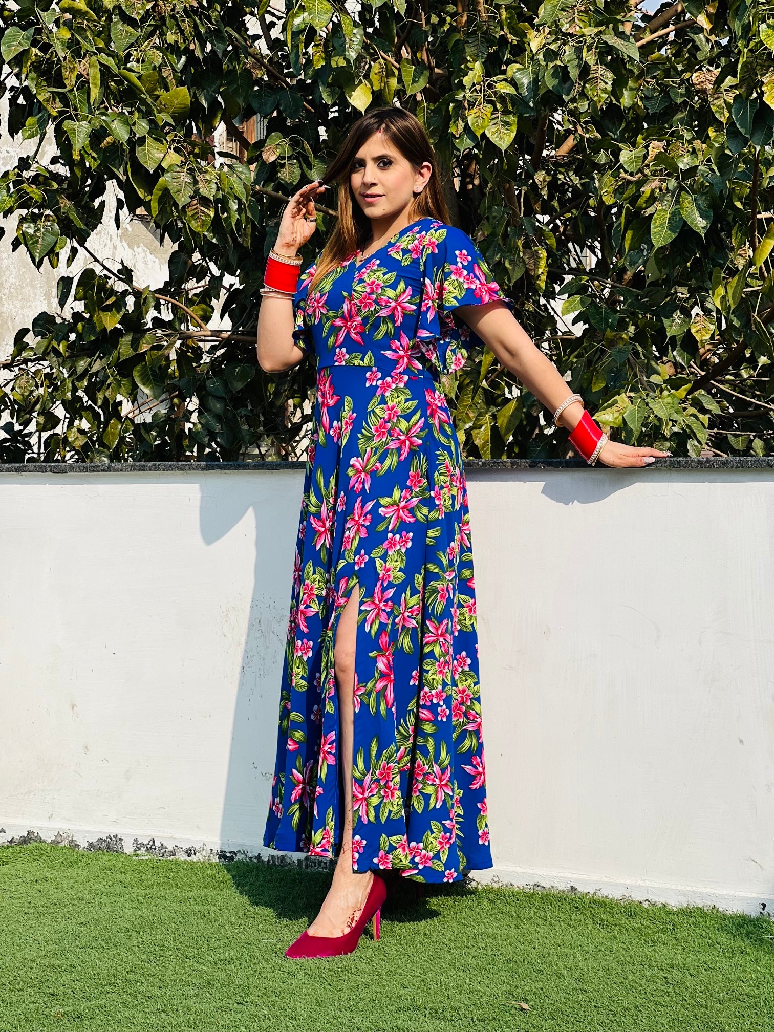 Royal Blue Floral Maxi