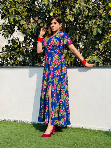 Royal Blue Floral Maxi