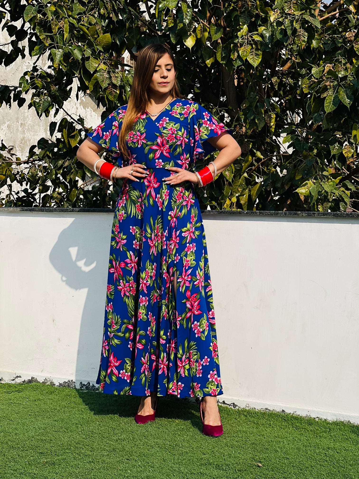 Royal Blue Floral Maxi