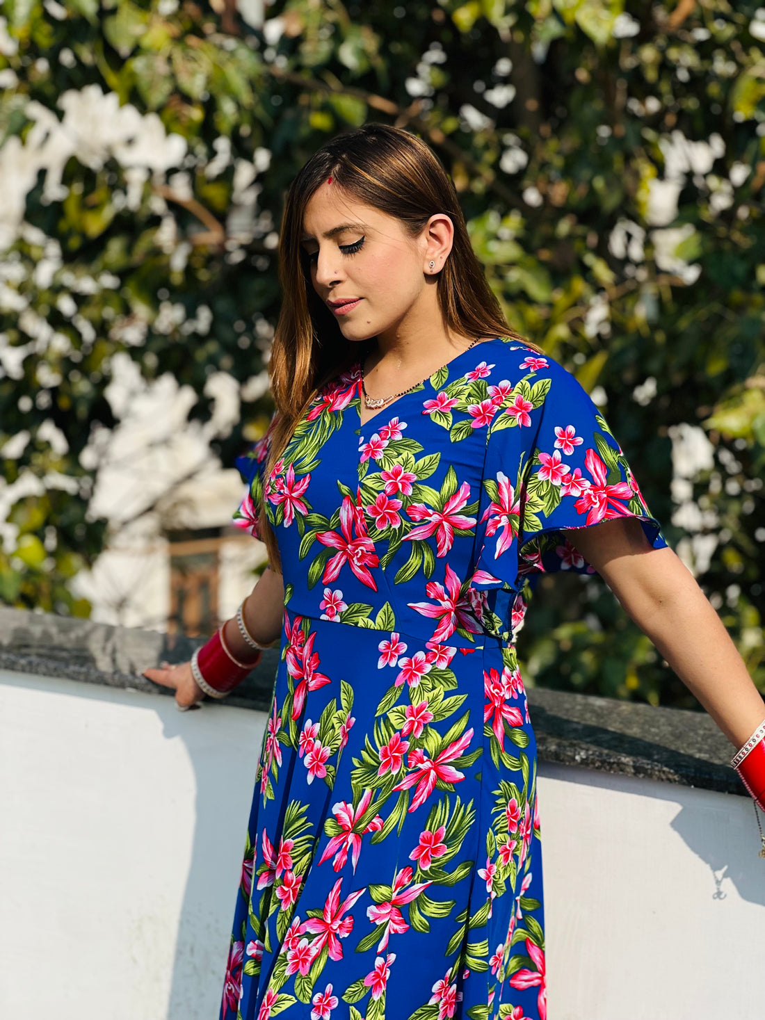 Royal Blue Floral Maxi