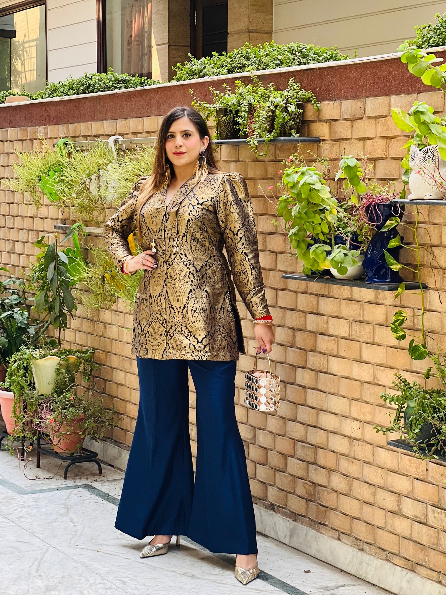 Blue Banarasi Co-Ord Set