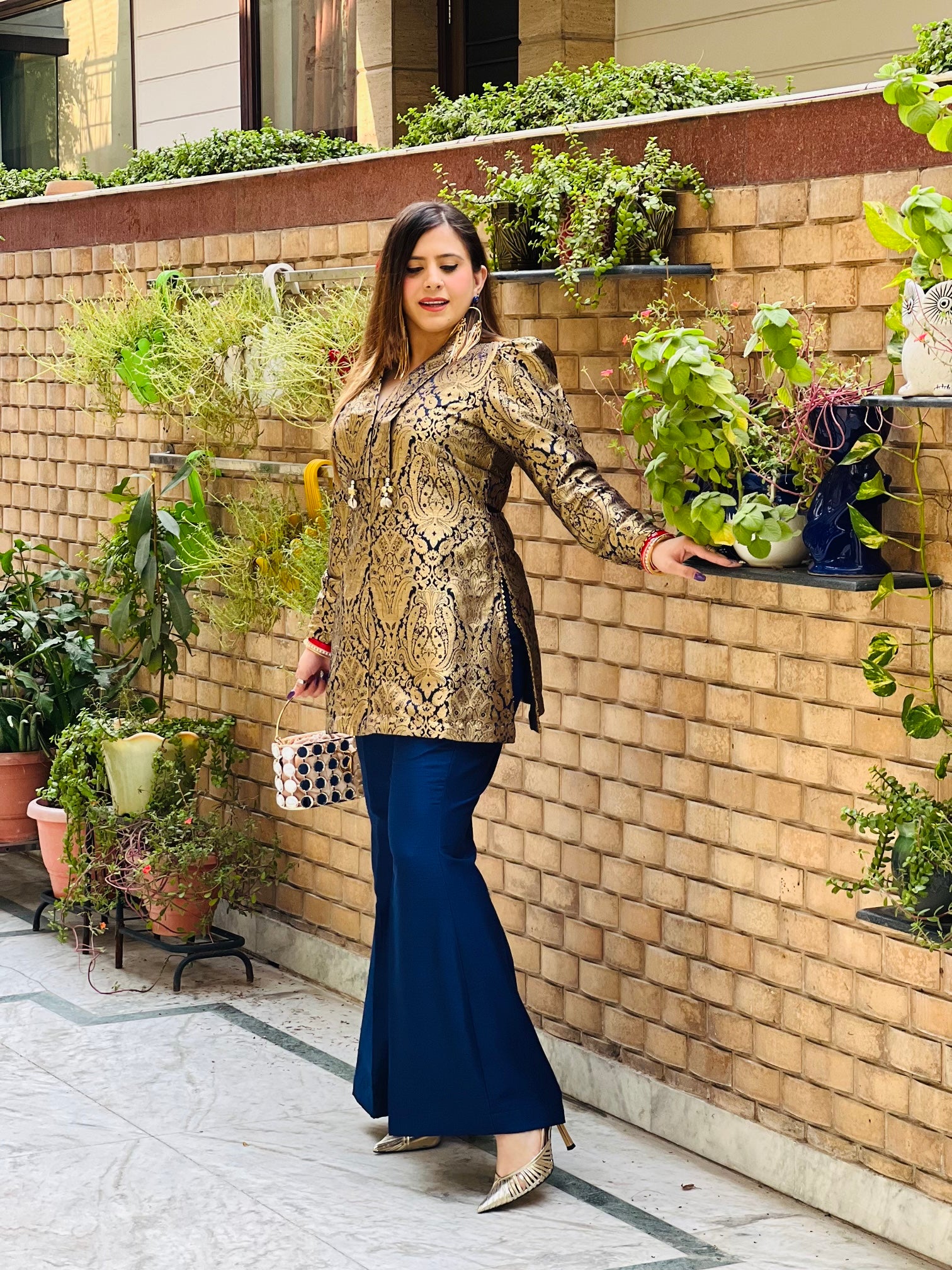 Blue Banarasi Co-Ord Set