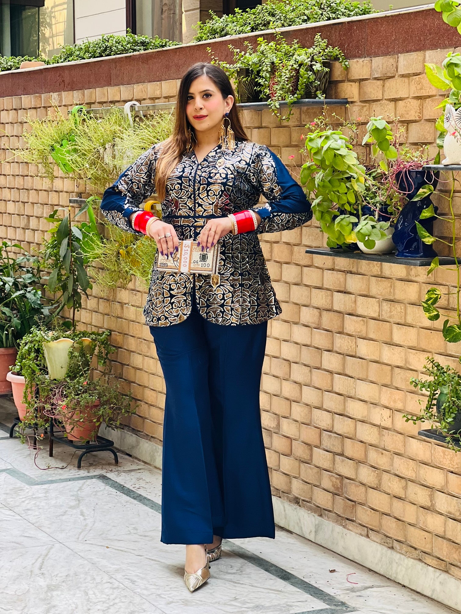 Navy Blue Designer Co-Ord Set