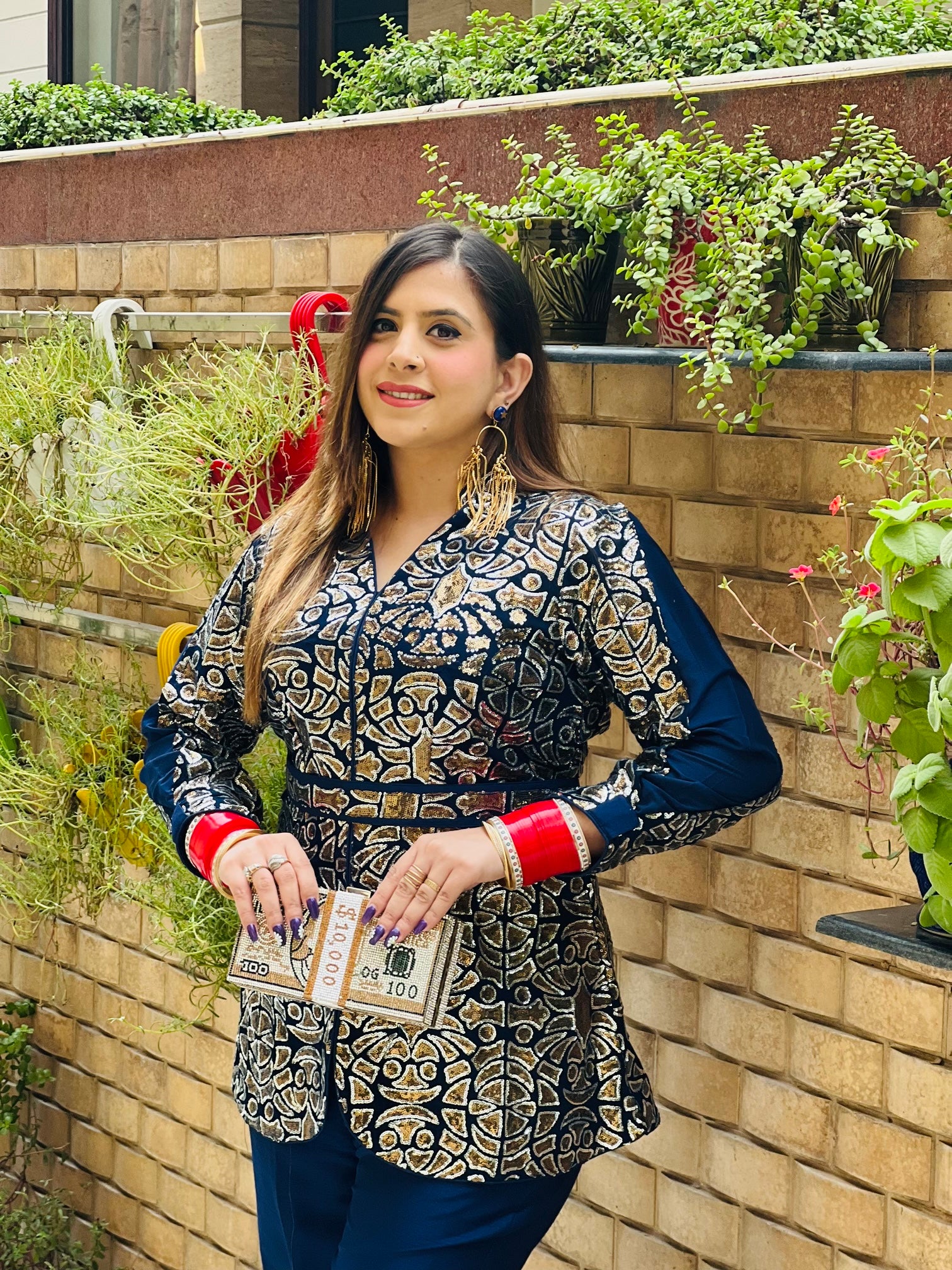 Navy Blue Designer Co-Ord Set