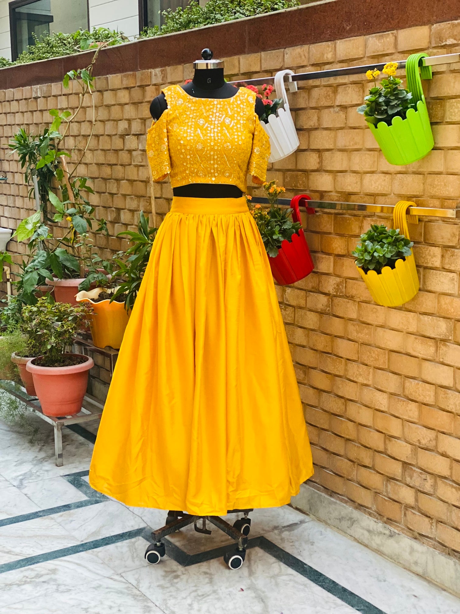 Yellow Floral lehanga