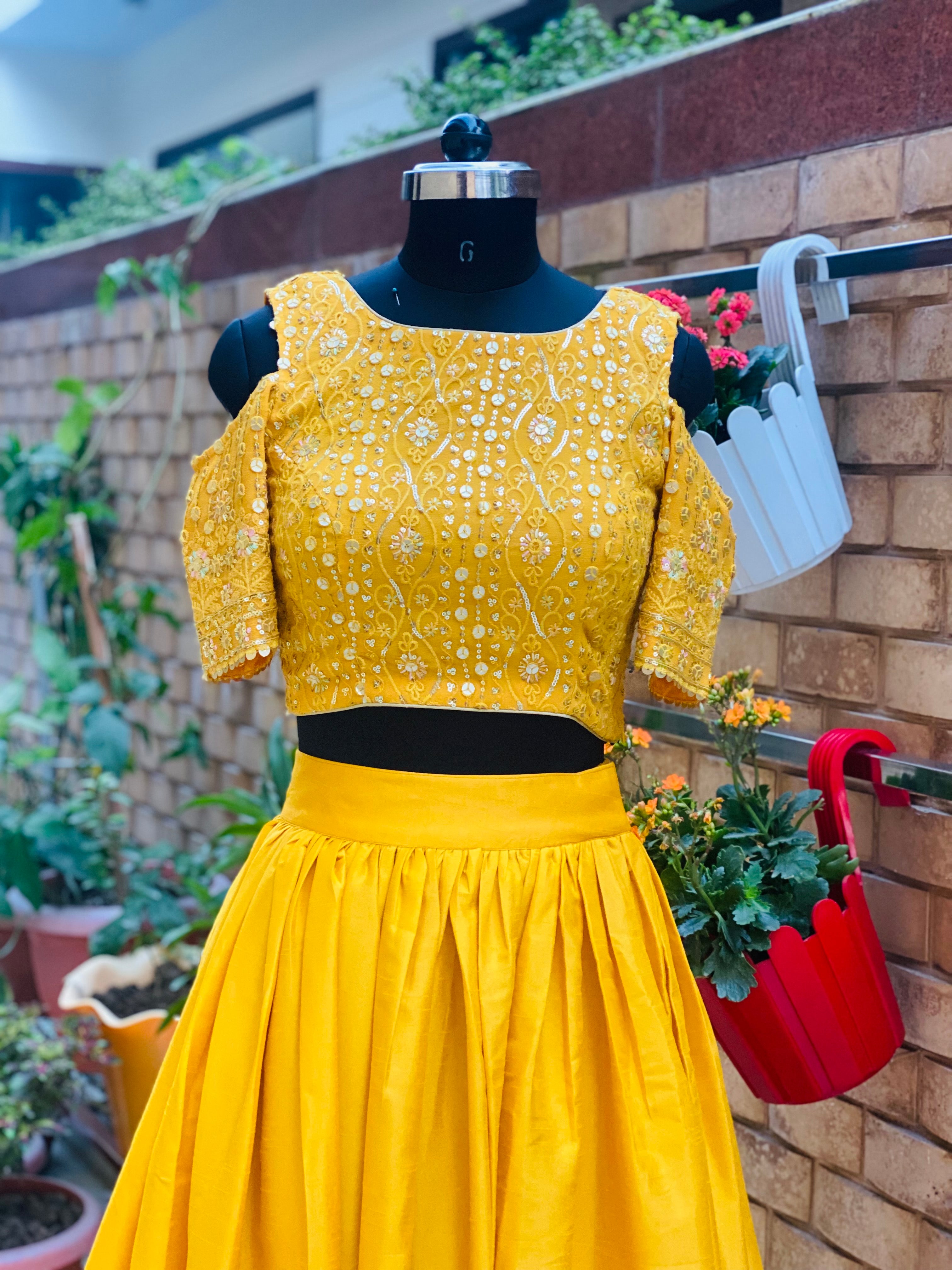 Yellow Floral lehanga