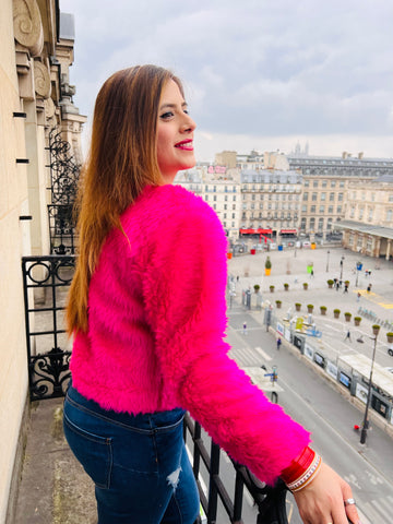 Hot Pink Fur Sweater