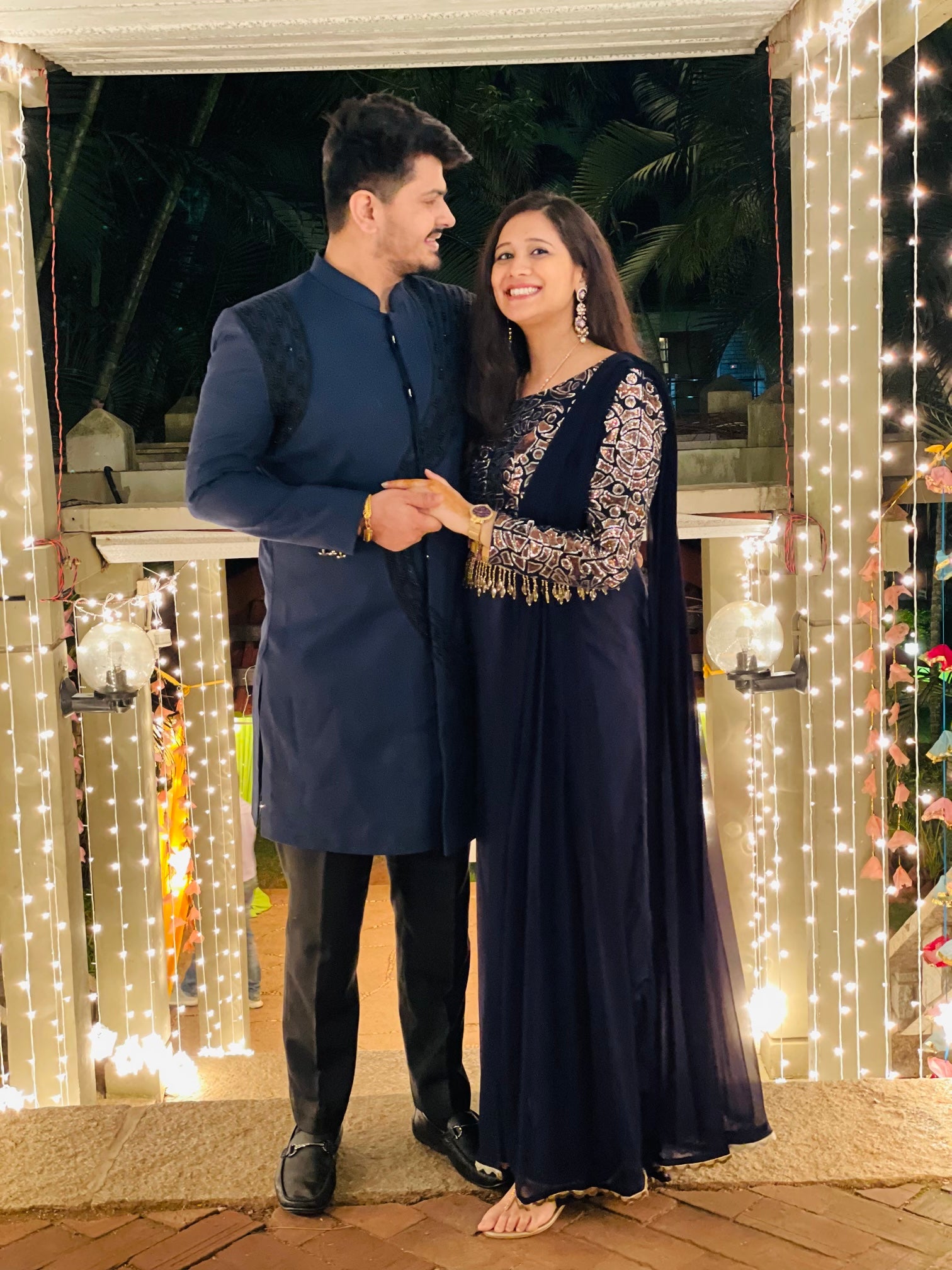 Menswear Navy Blue Indo Western