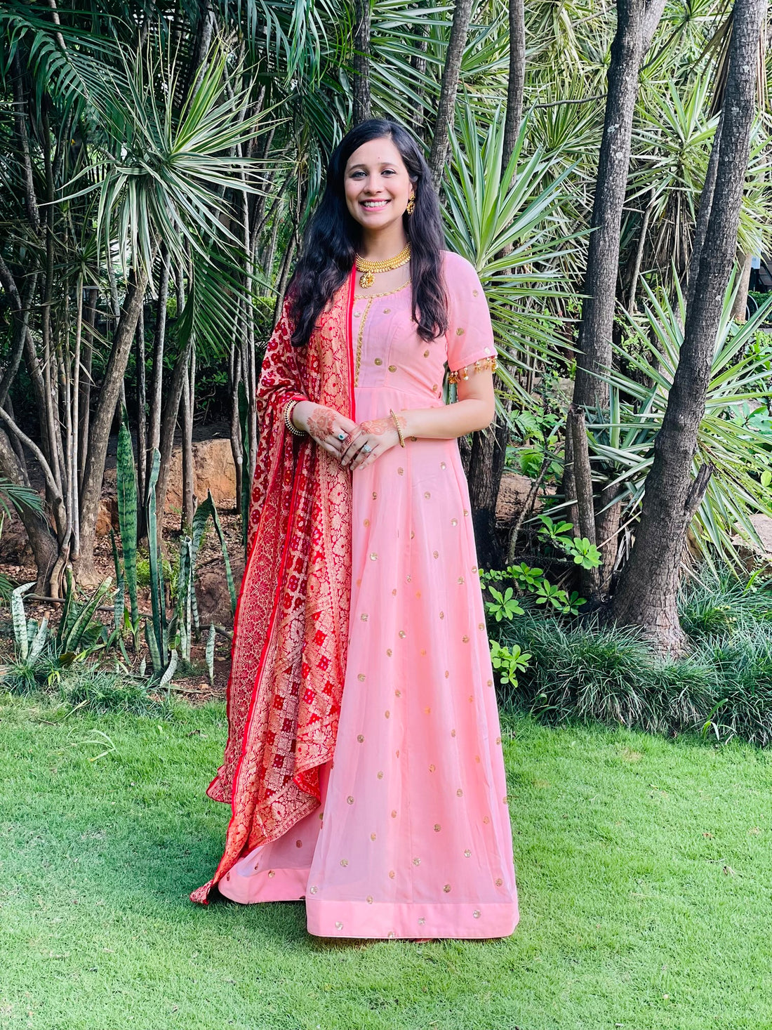 Pastel Peach Anarkali