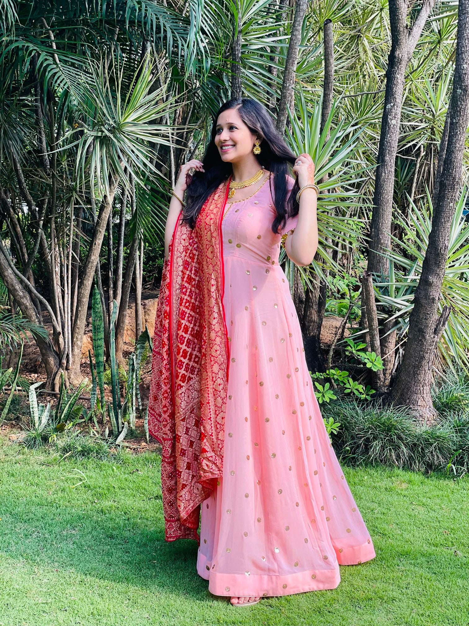 Pastel Peach Anarkali