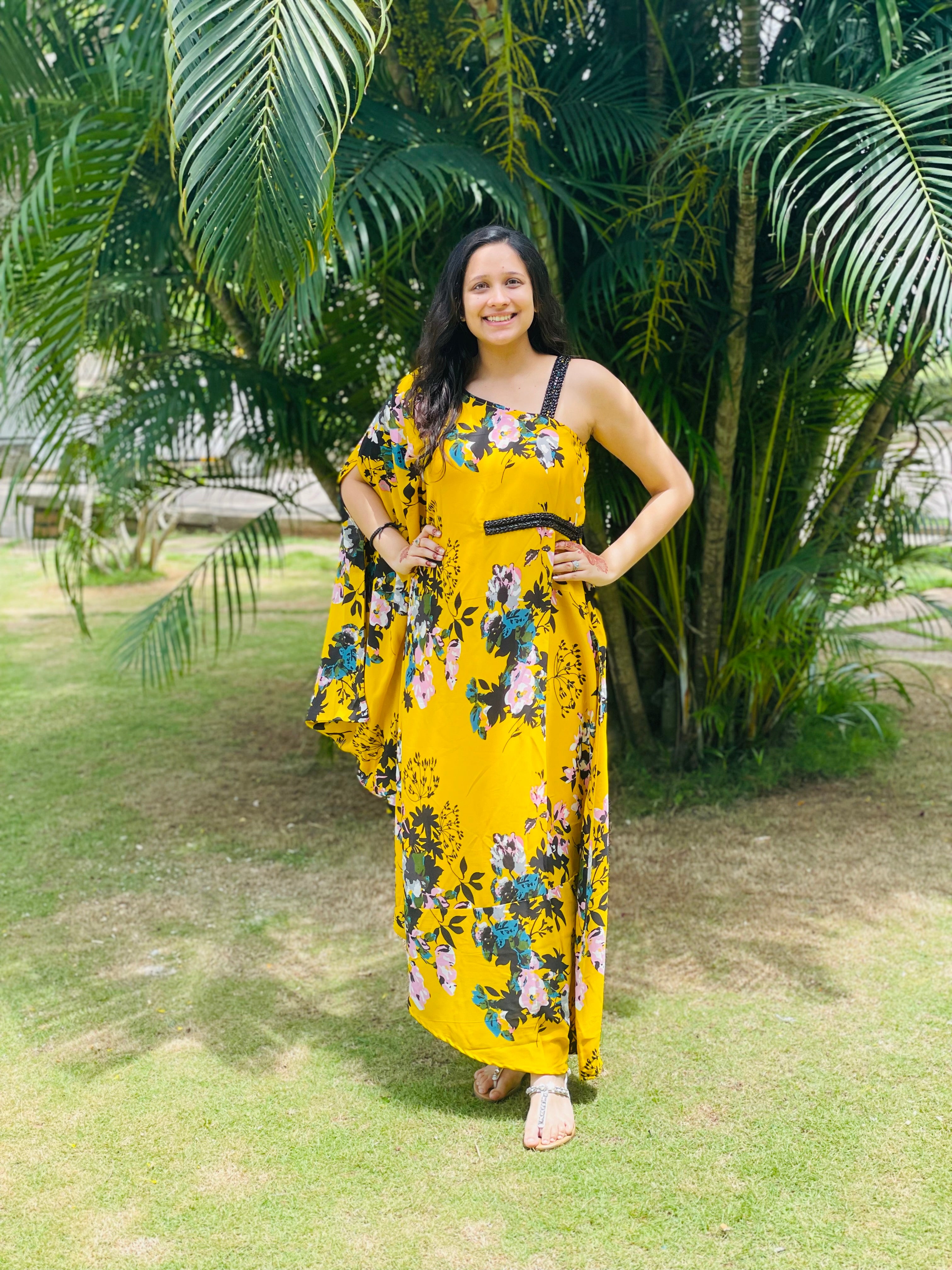 Yellow Floral Summer Kaftaan