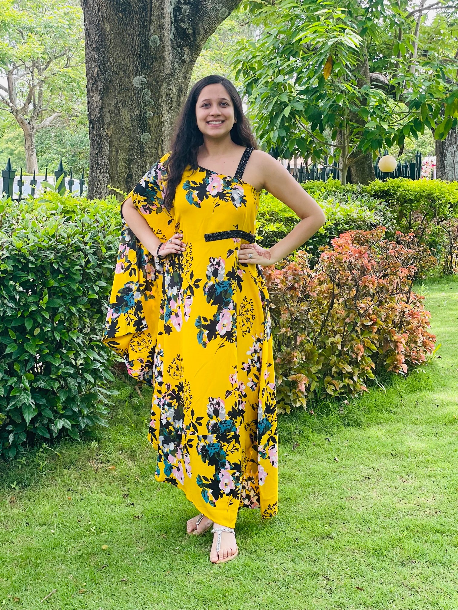 Yellow Floral Summer Kaftaan