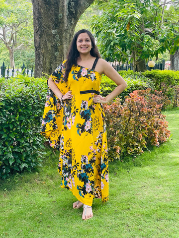 Yellow Floral Summer Kaftaan