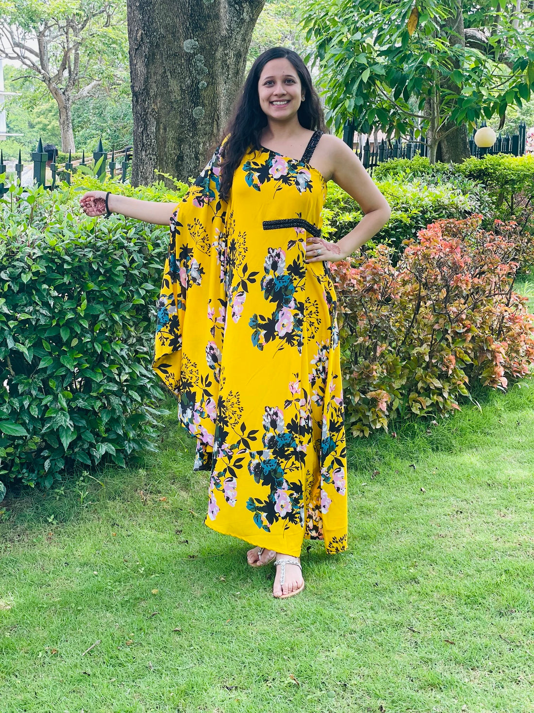 Yellow Floral Summer Kaftaan