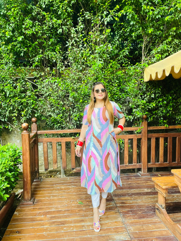Multicolored Cotton Kurti