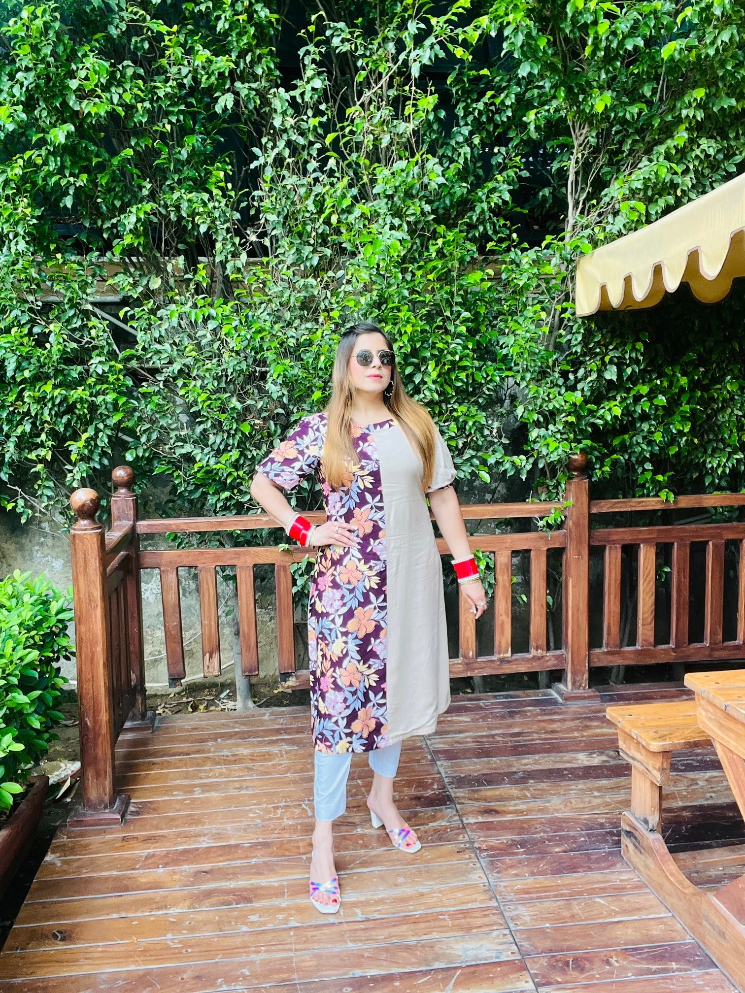 Half & Half Cotton Kurti