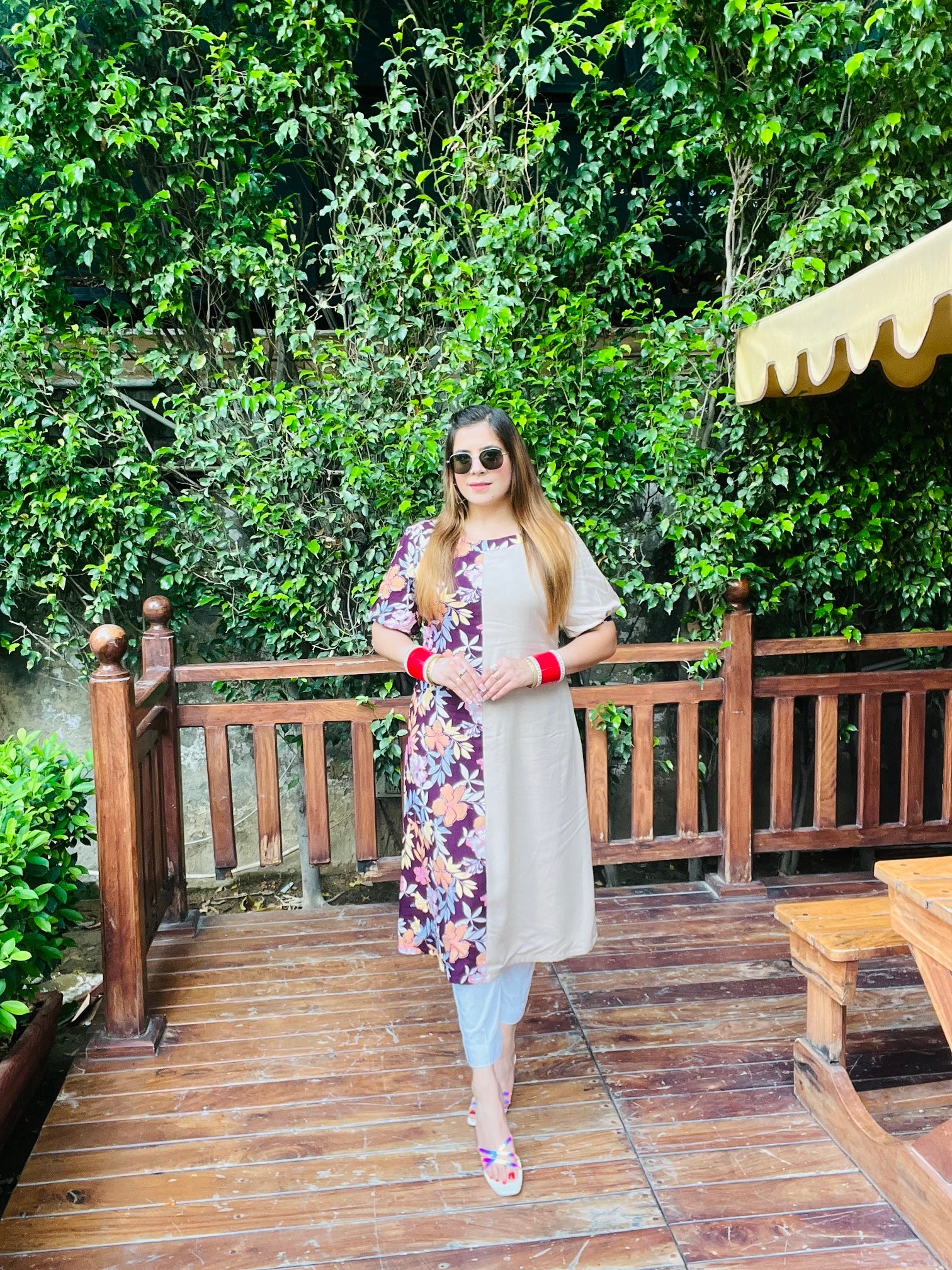 Half & Half Cotton Kurti