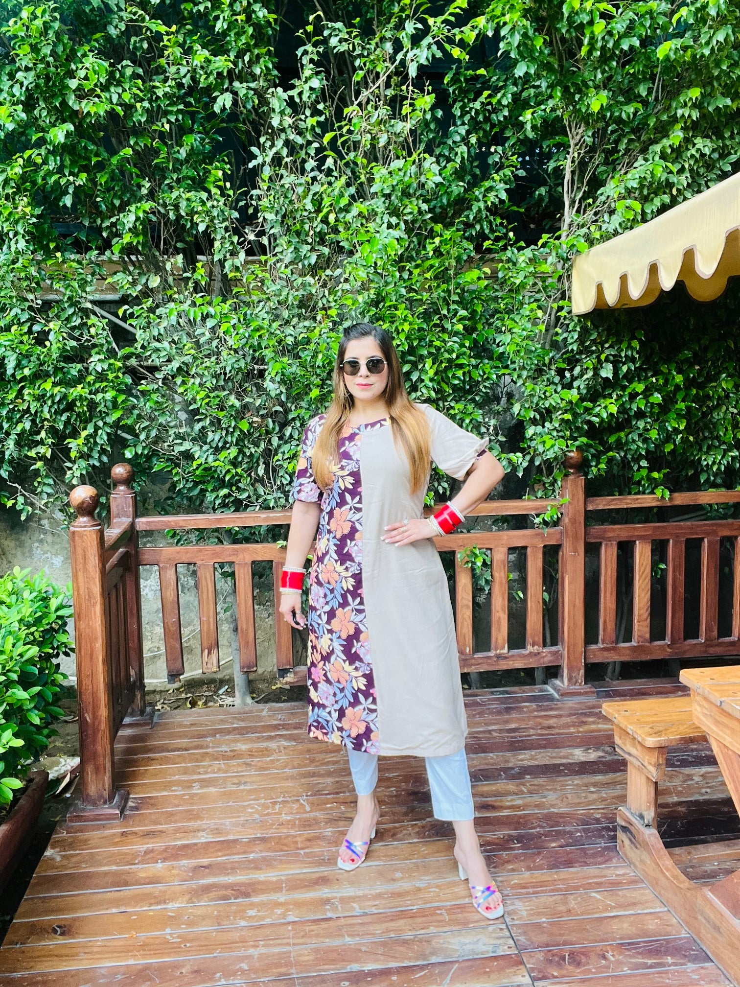 Half & Half Cotton Kurti