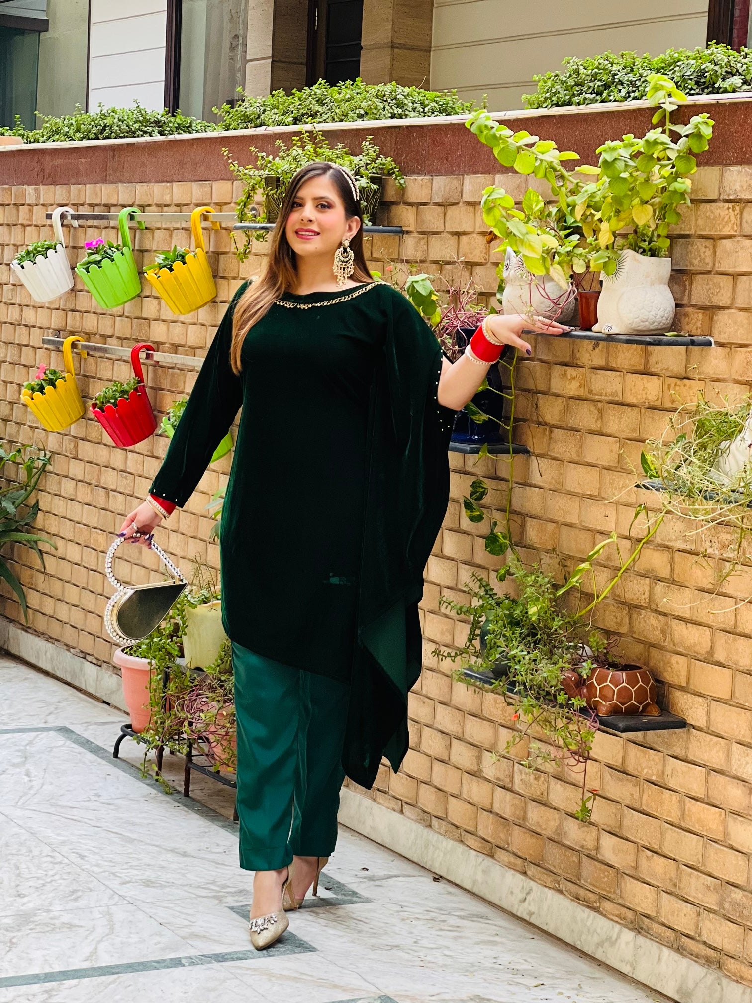 Bottle Green Velvet Co-Ord