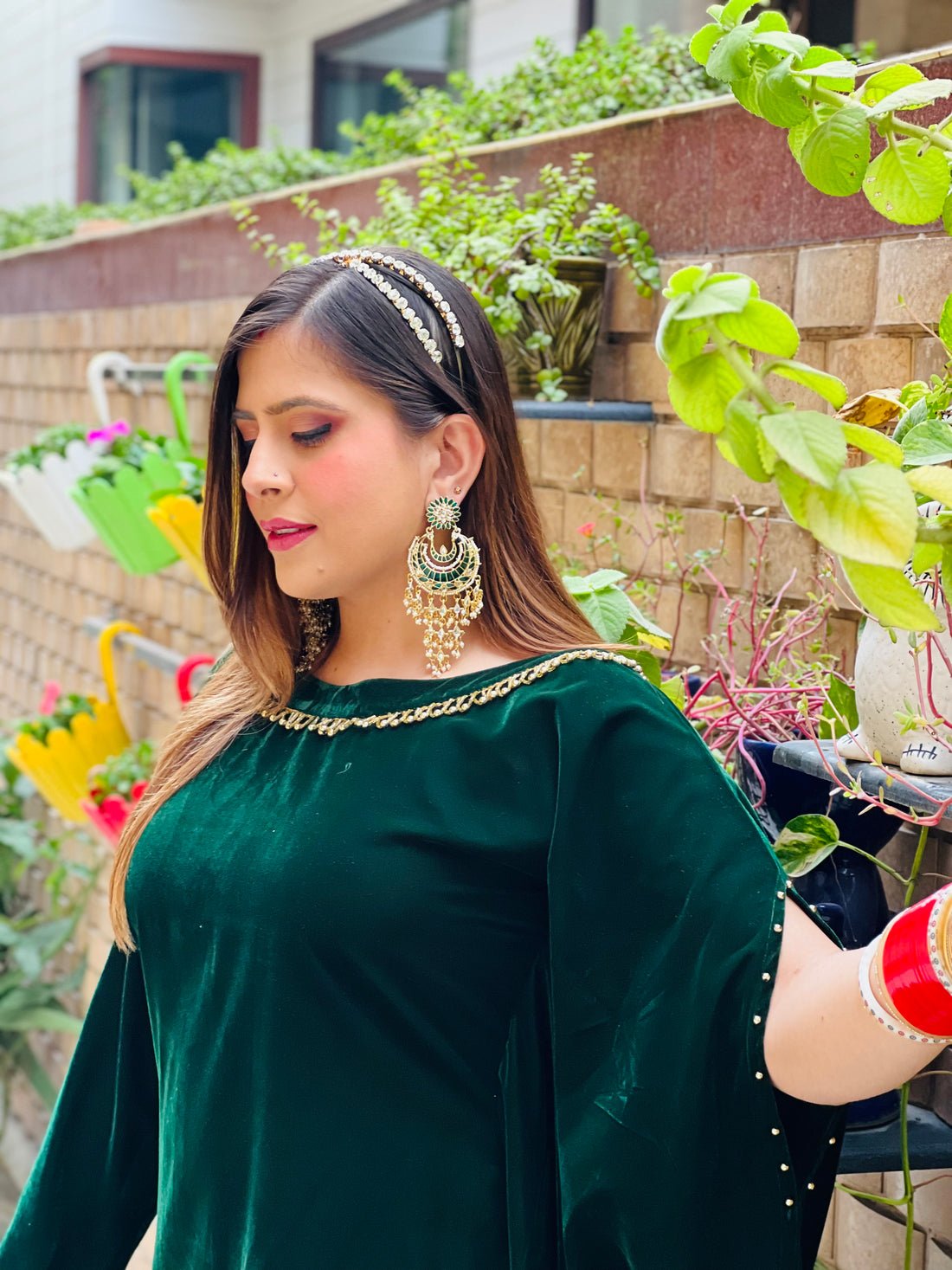 Bottle Green Velvet Co-Ord