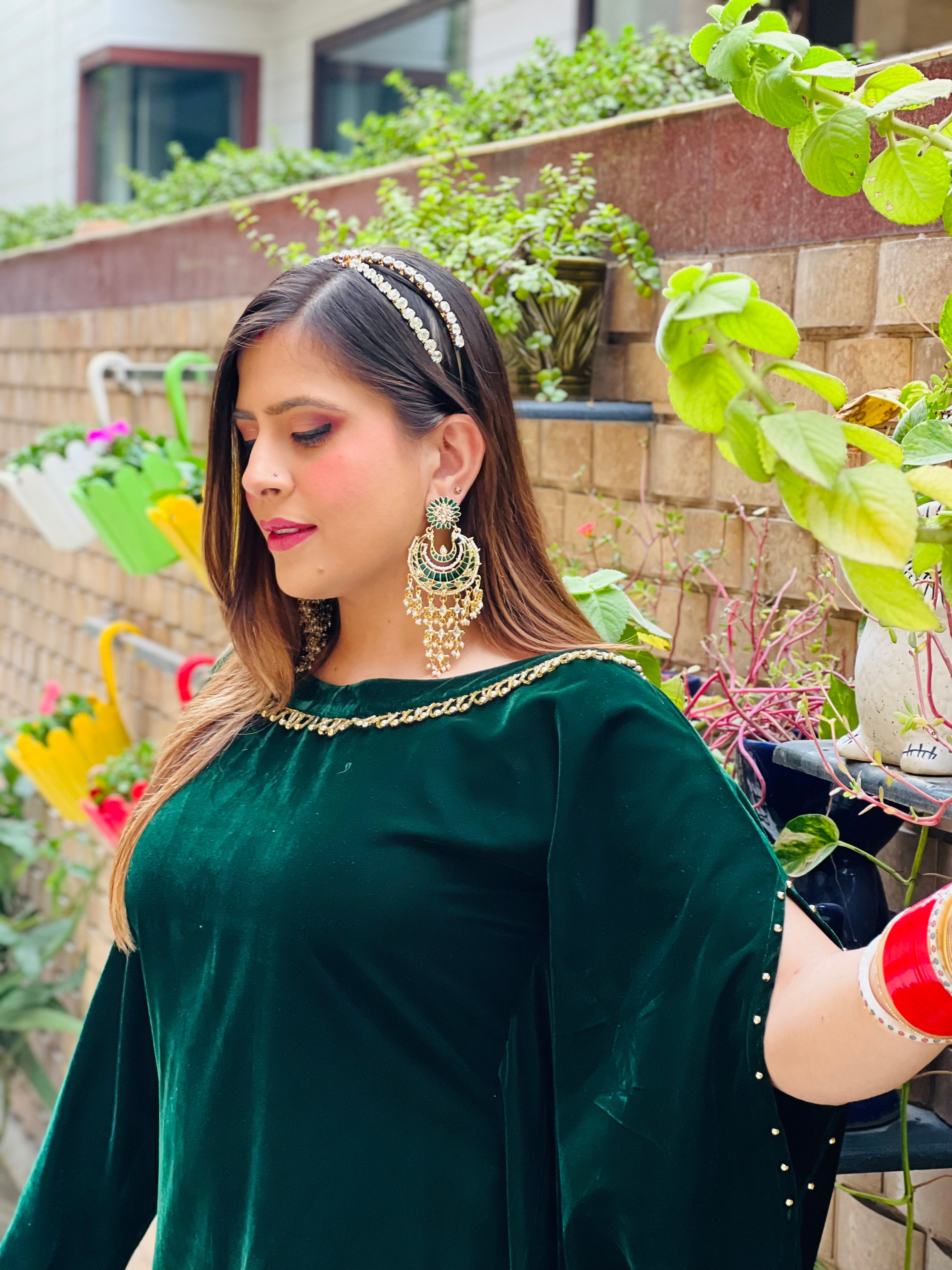 Bottle Green Velvet Co-Ord