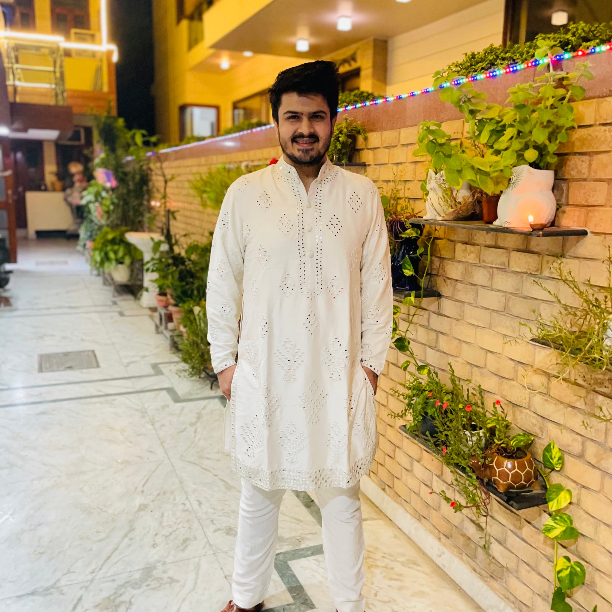 Menswear White Diwali Kurta