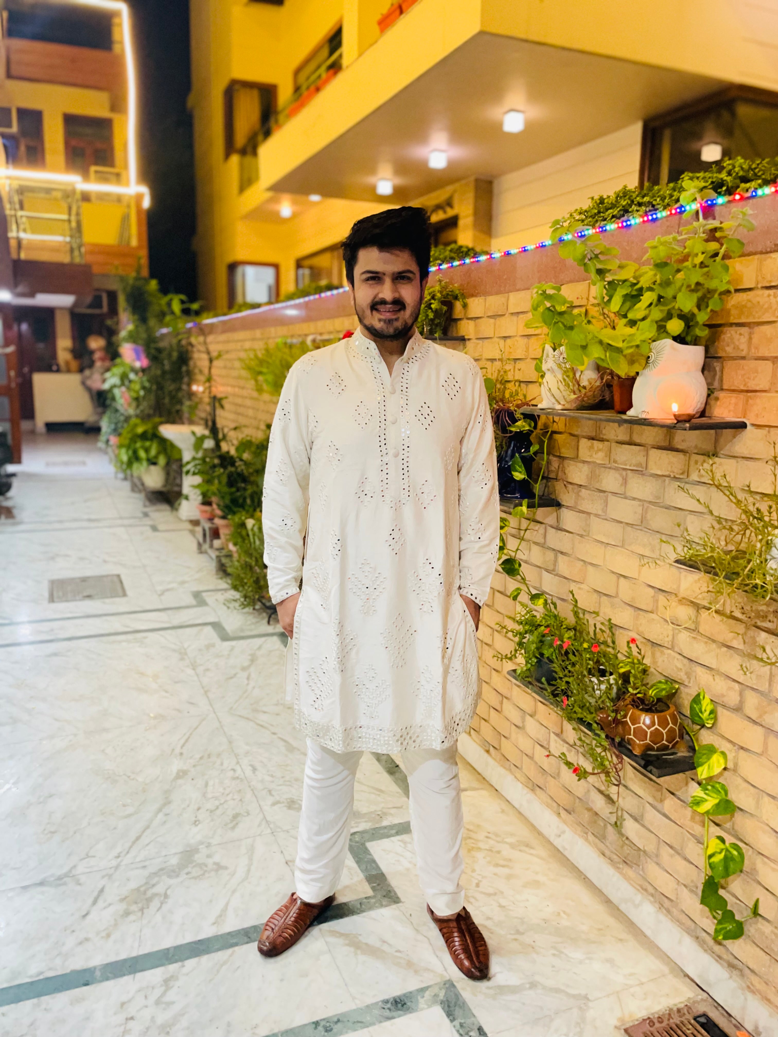 Menswear White Diwali Kurta