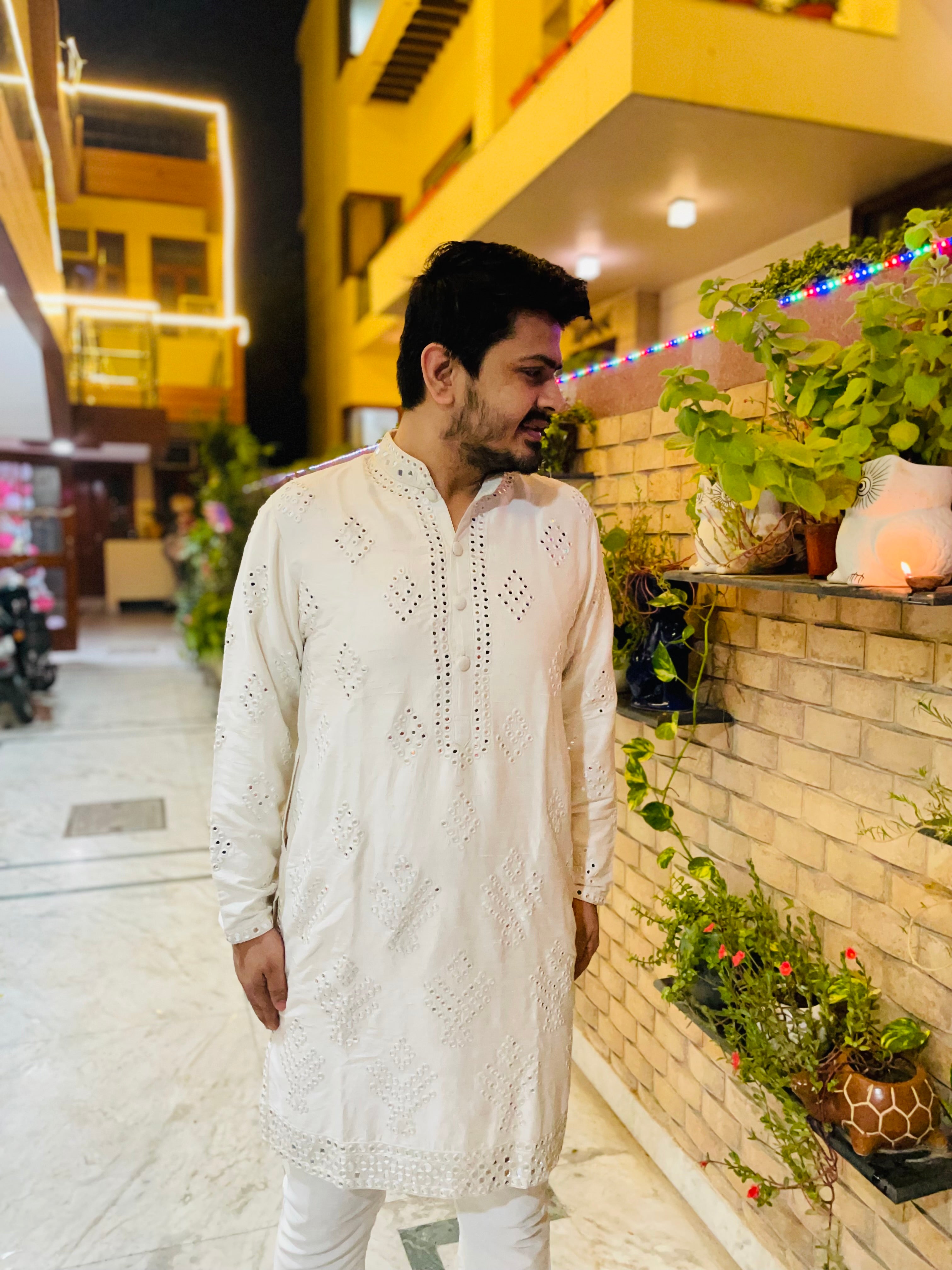 Menswear White Diwali Kurta