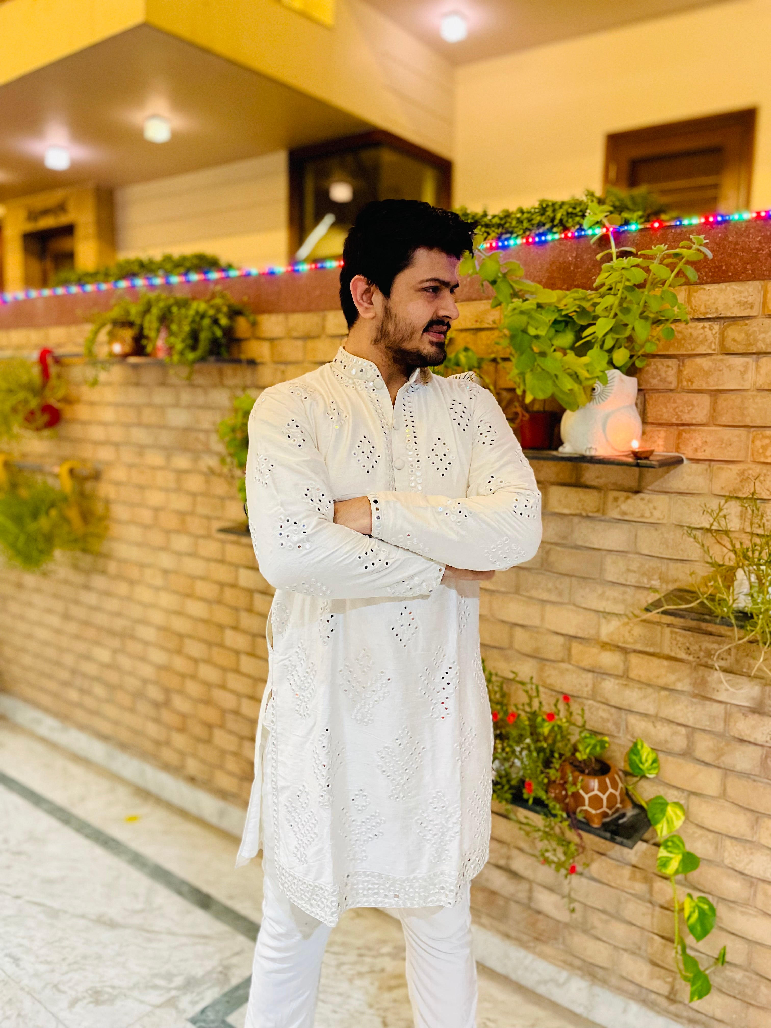 Menswear White Diwali Kurta