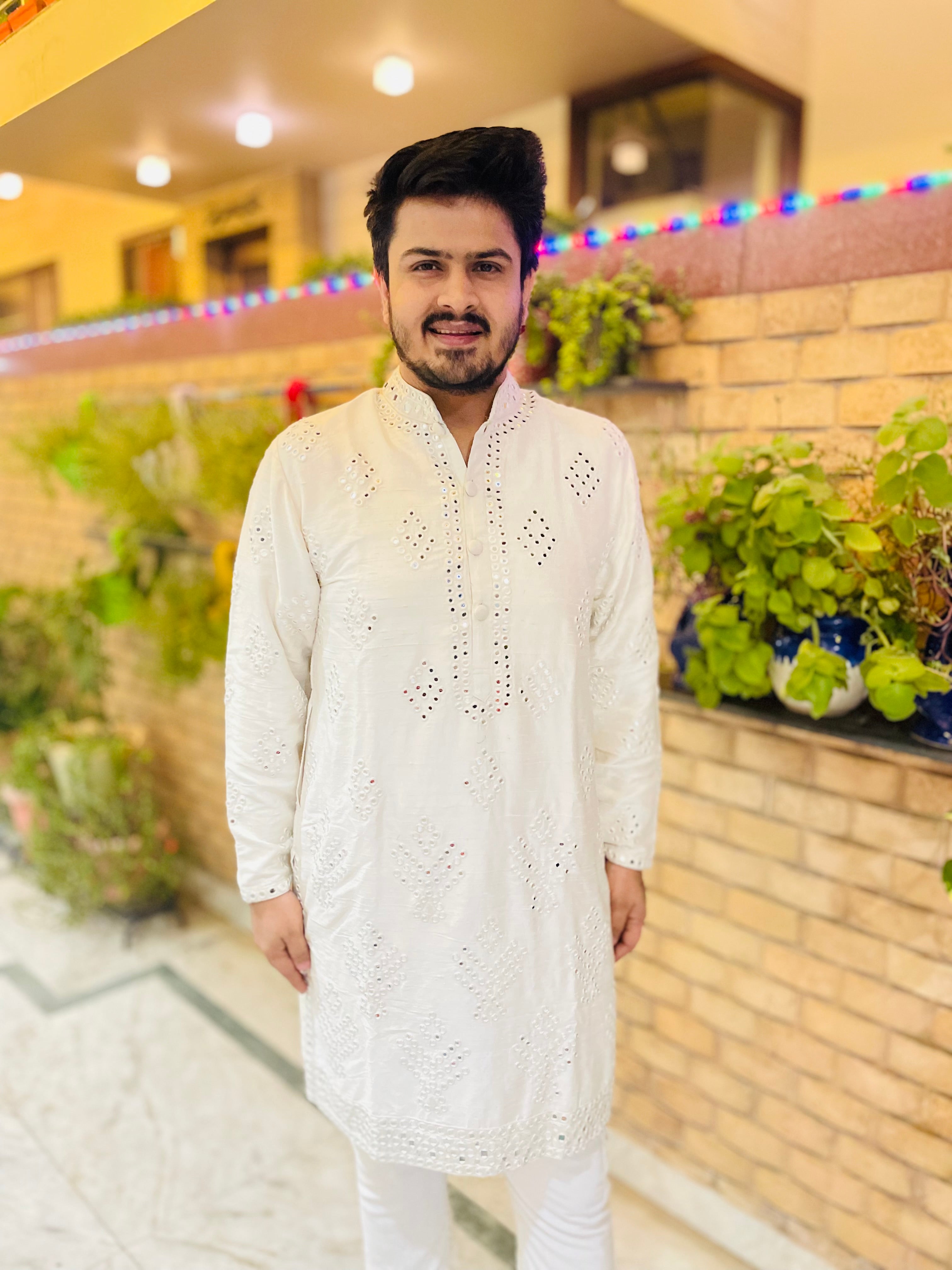 Menswear White Diwali Kurta