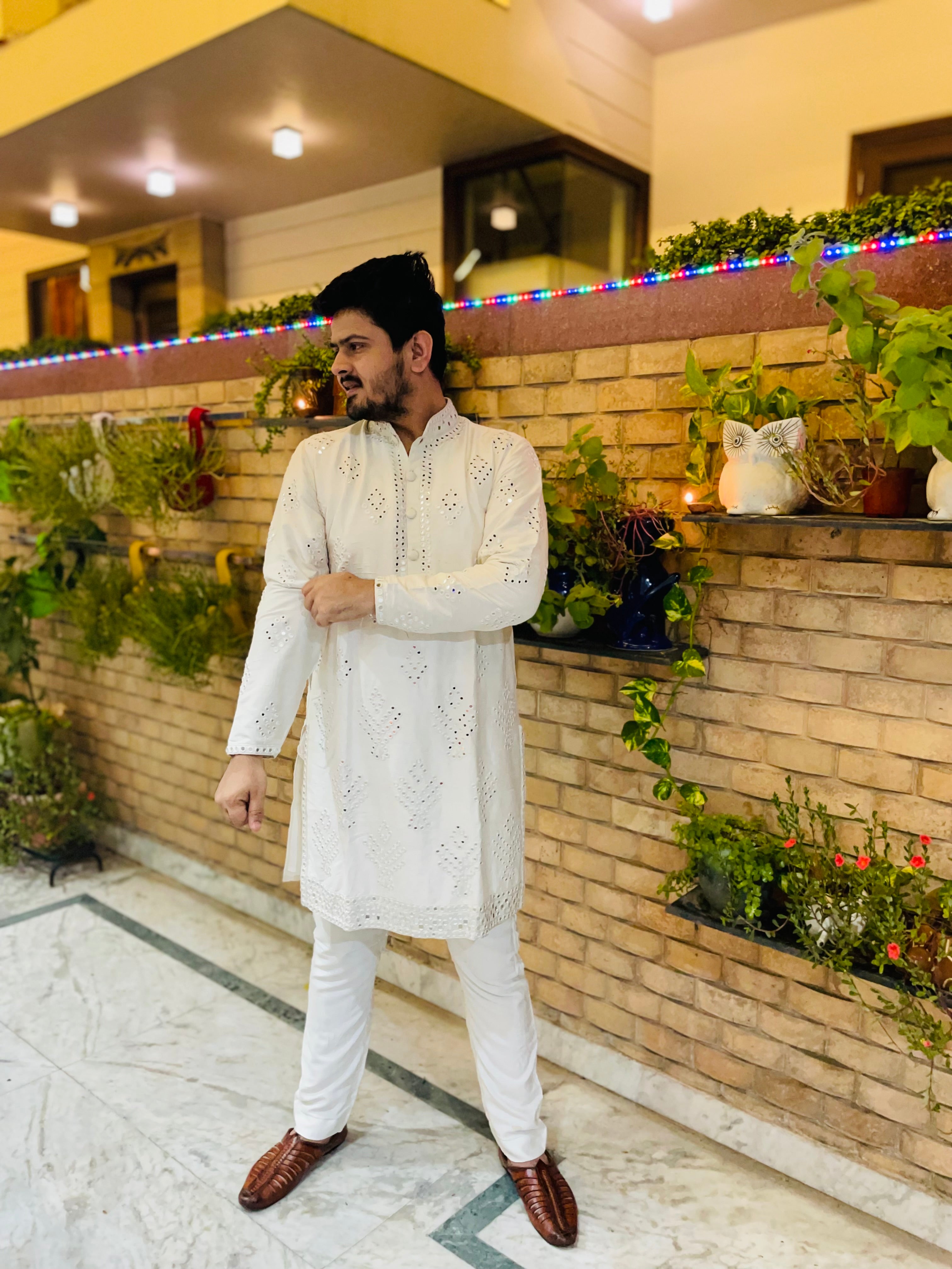 Menswear White Diwali Kurta