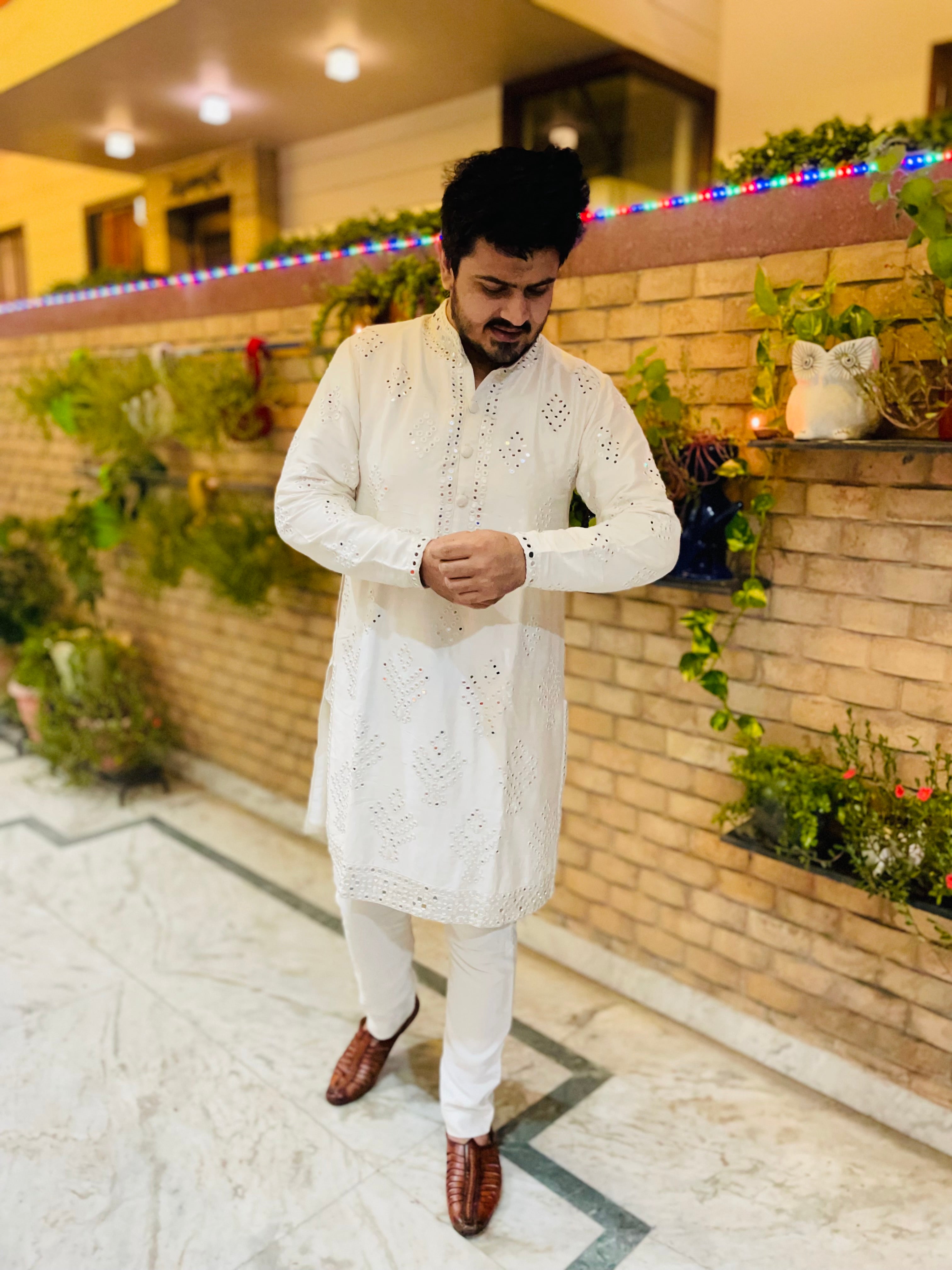 Menswear White Diwali Kurta