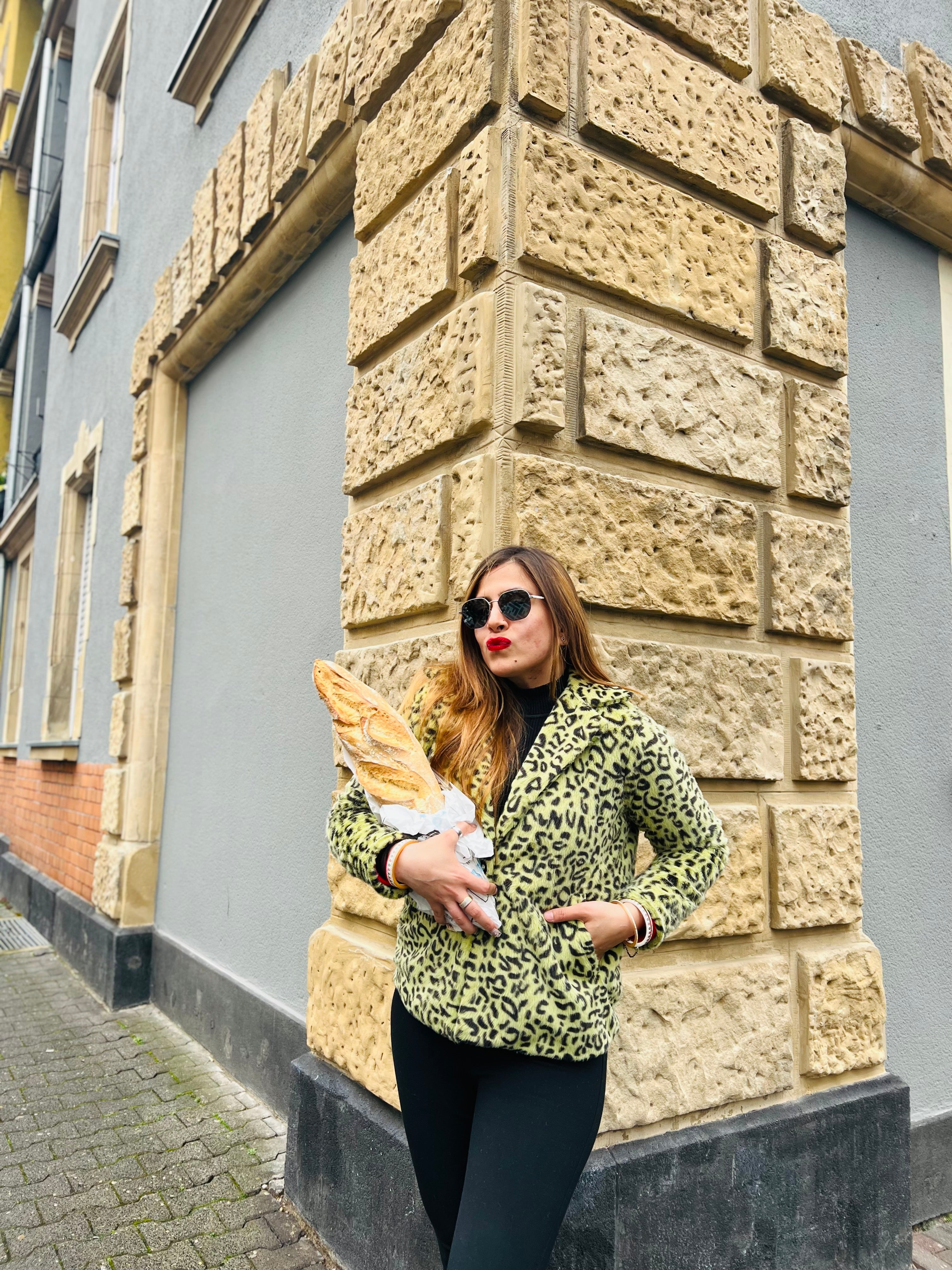 Lemon Cheetah Fur Jacket