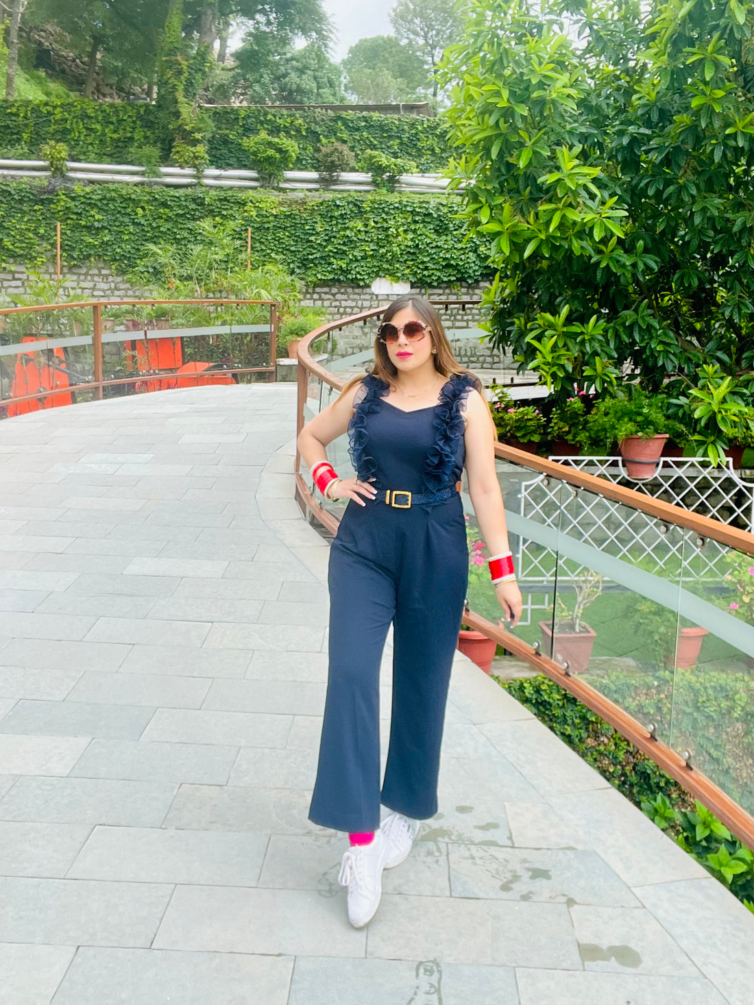 Blue Ruffle Jumpsuit