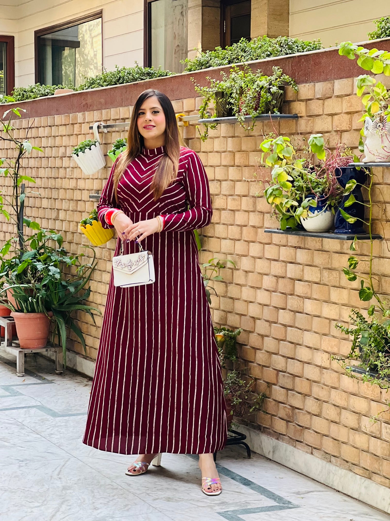 Maroon Stripes Maxi