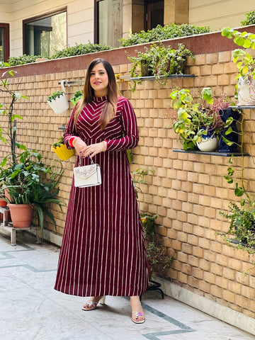 Maroon Stripes Maxi