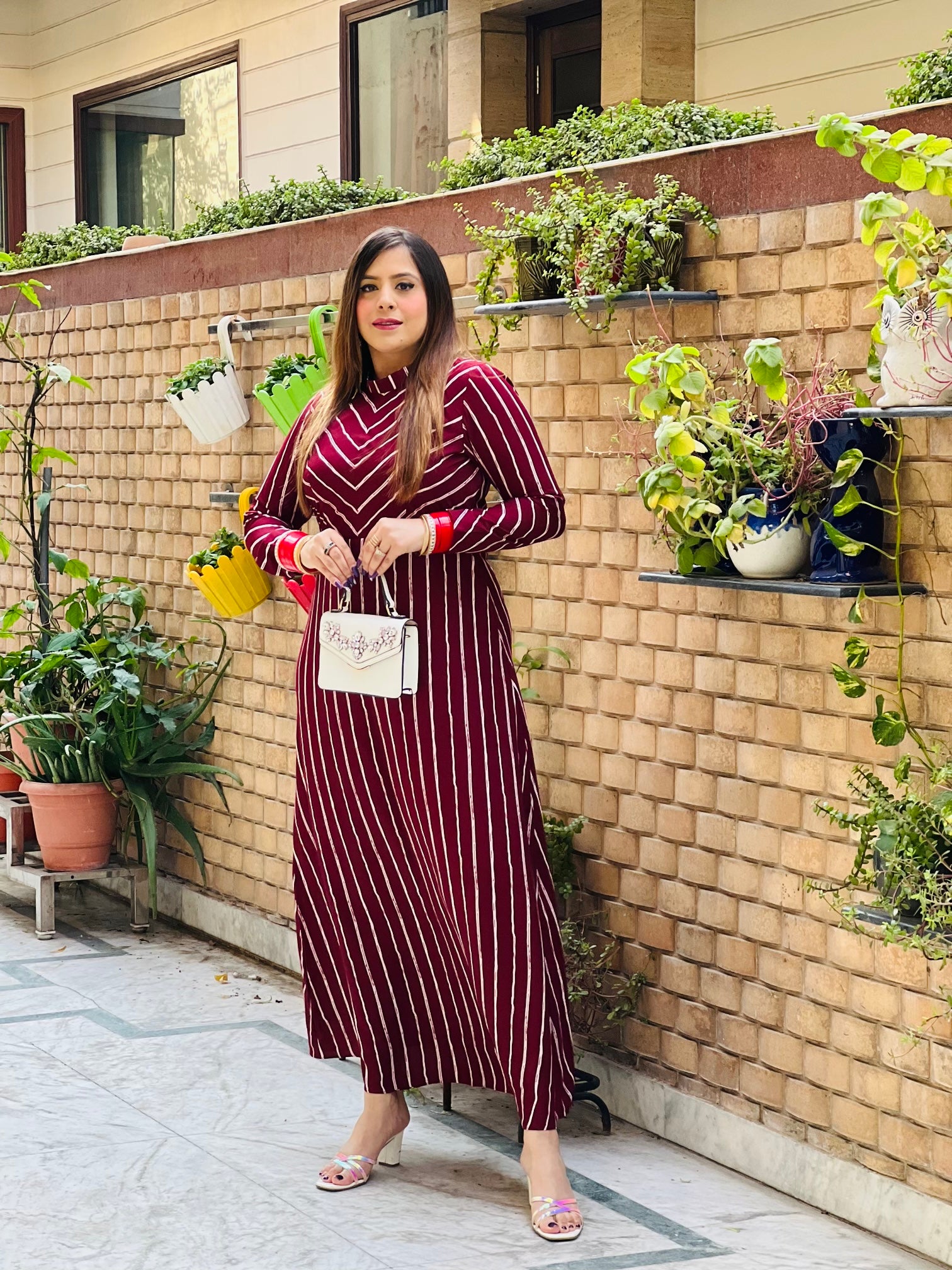 Maroon Stripes Maxi