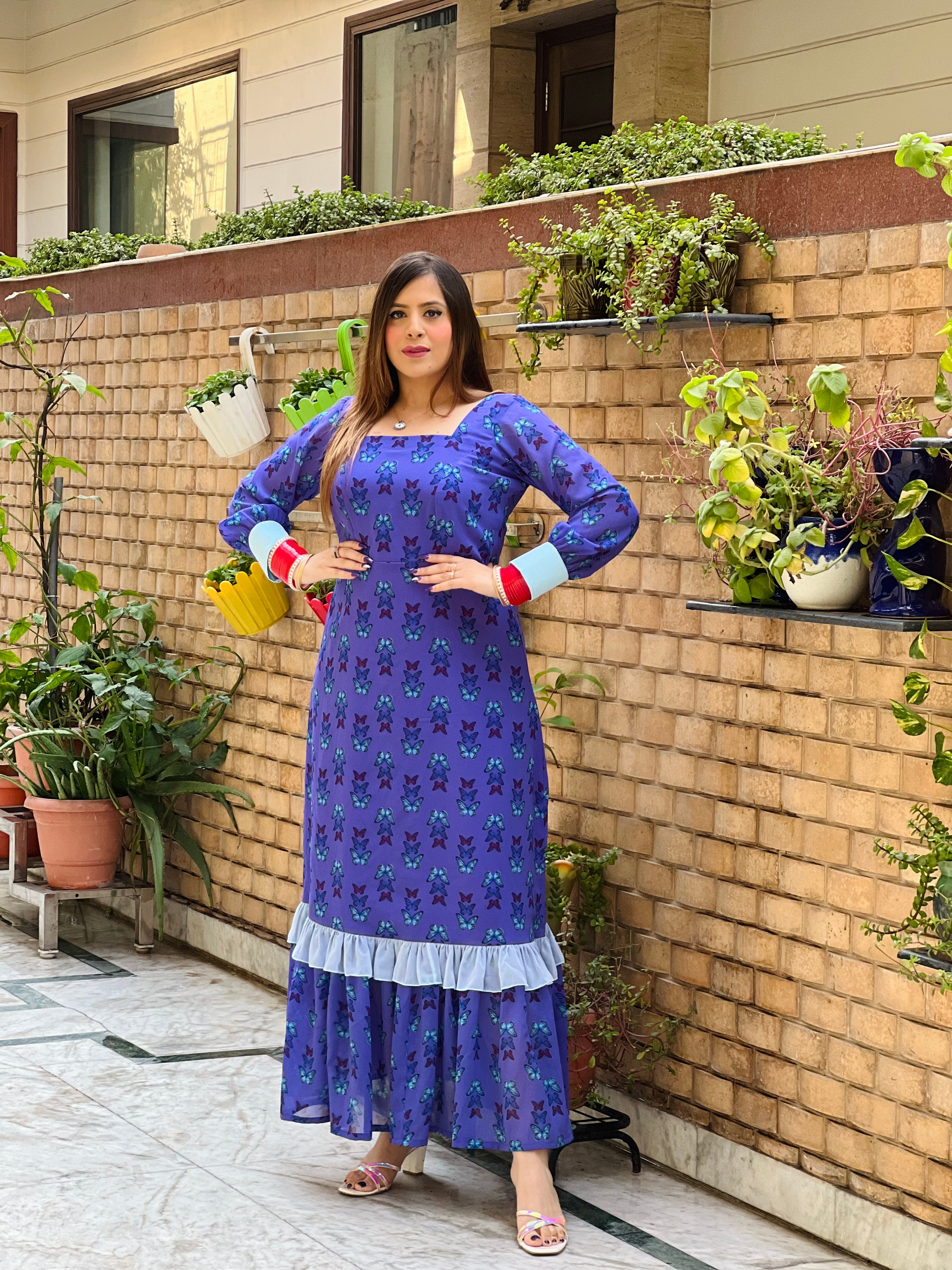 Ultramarine Blue Butterfly Maxi