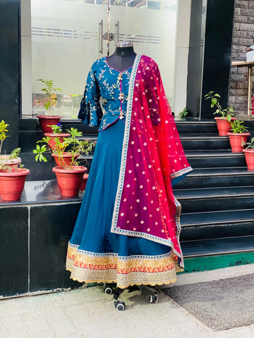 Peacock Silk Lehenga