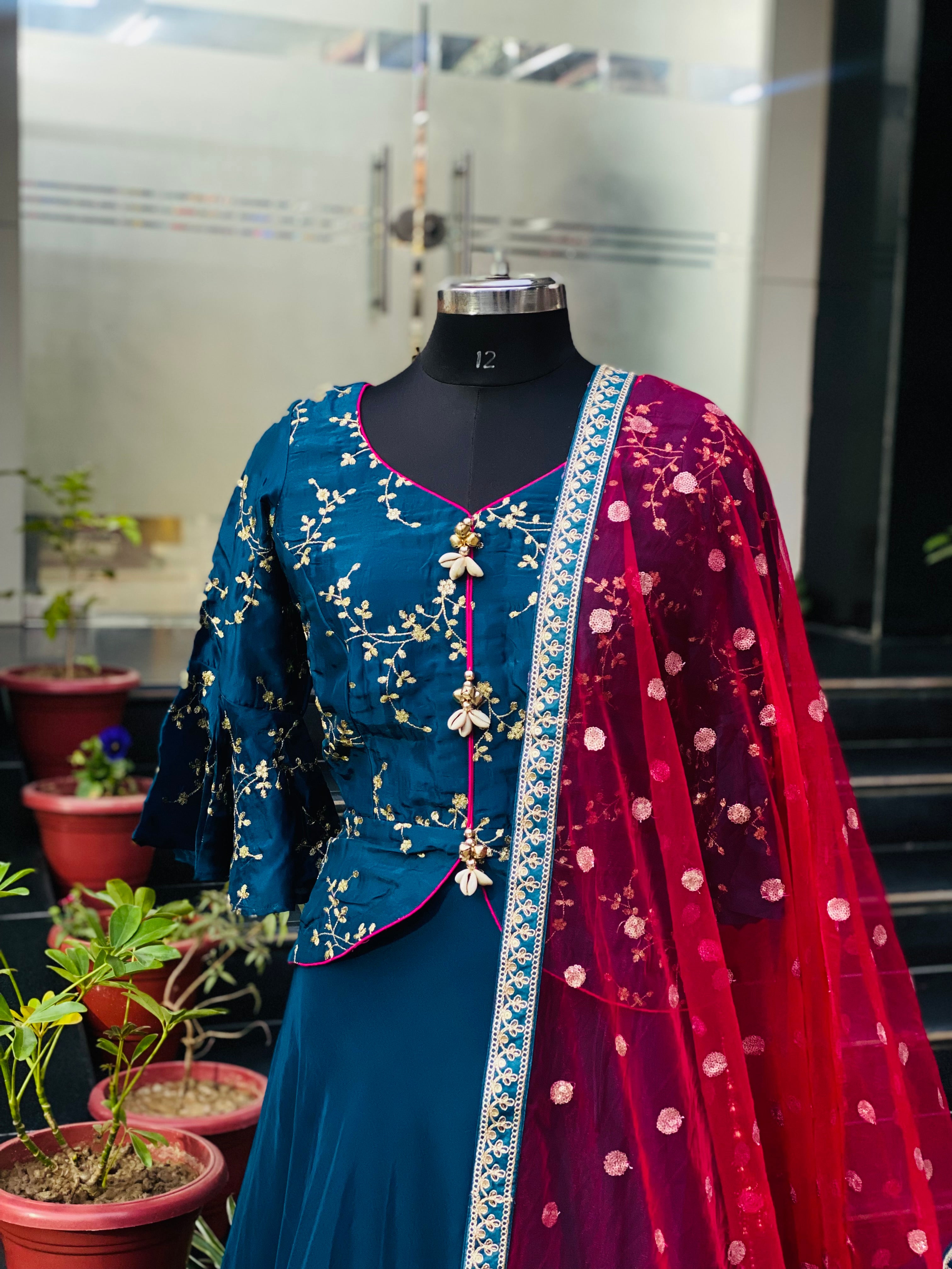 Peacock Silk Lehenga