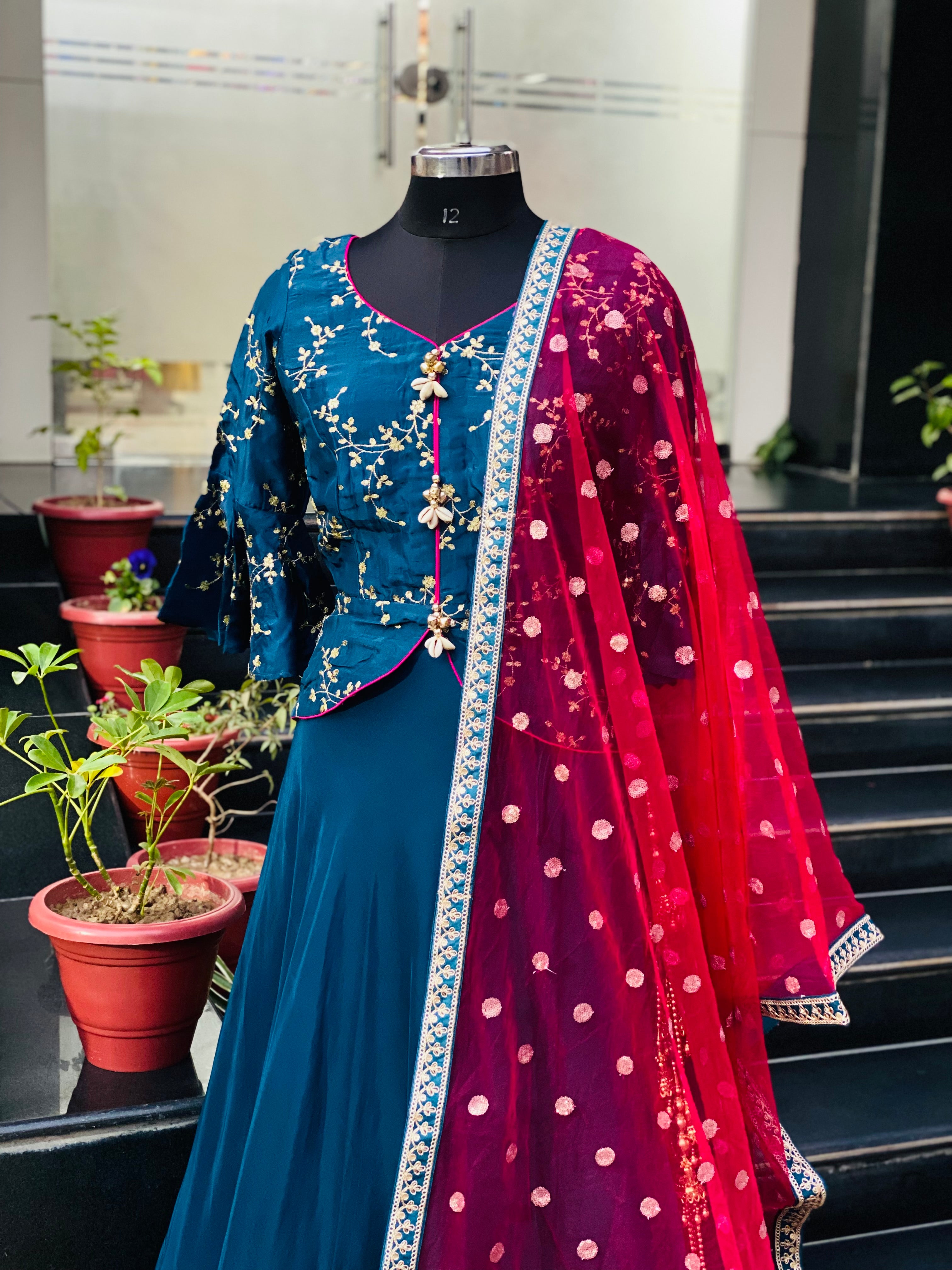 Peacock Silk Lehenga