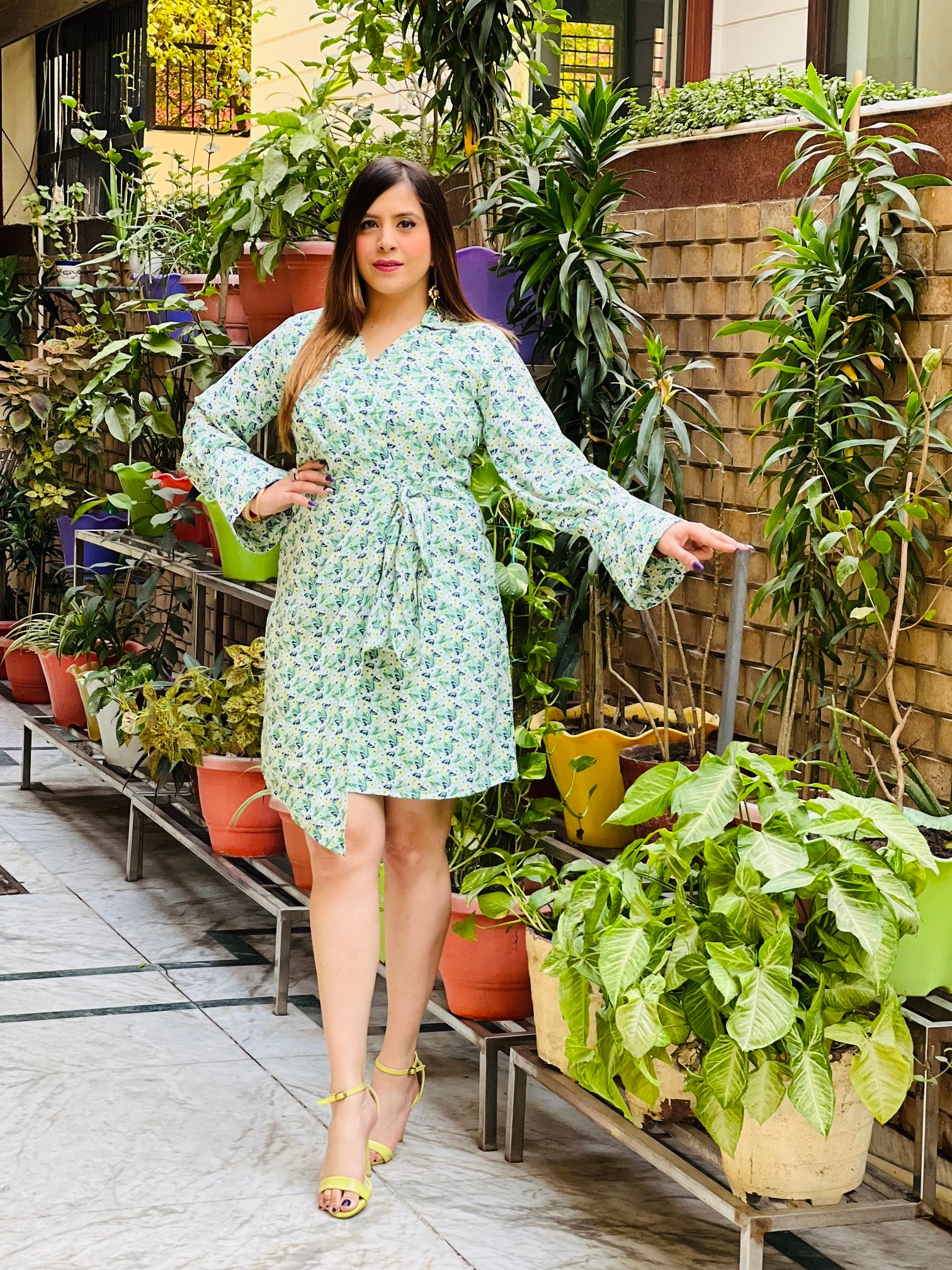 Mint Drape Shirt Dress