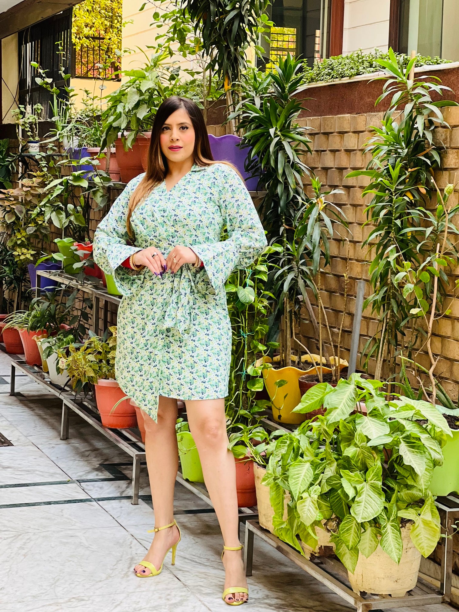 Mint Drape Shirt Dress