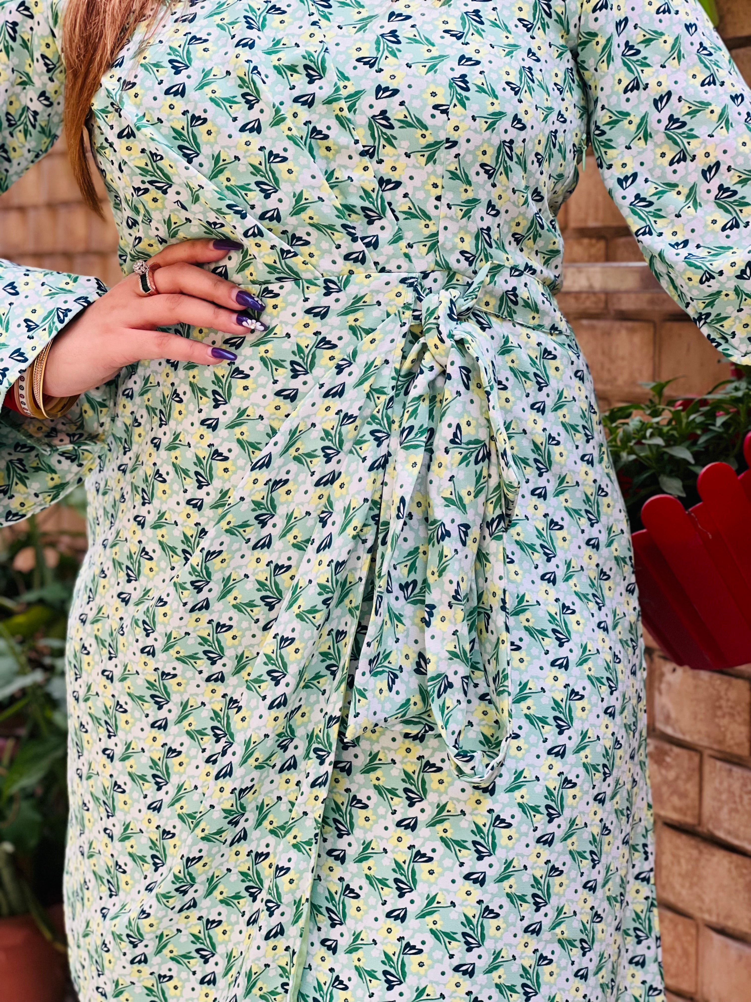 Mint Drape Shirt Dress