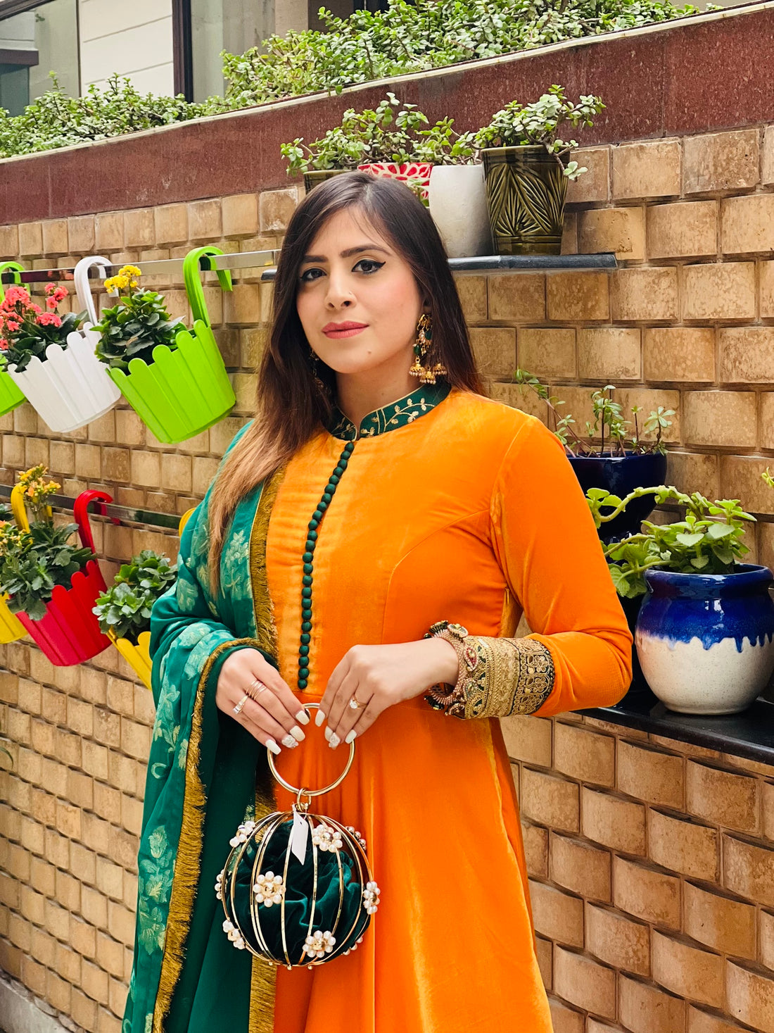 Yellow Velvet Anarkali