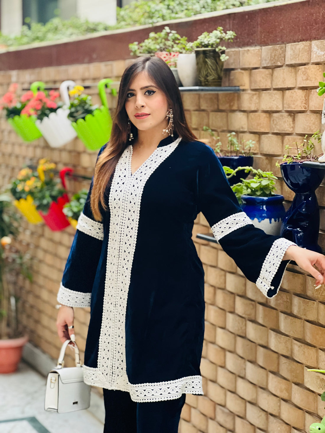 Navy Blue Velvet Co-Ord