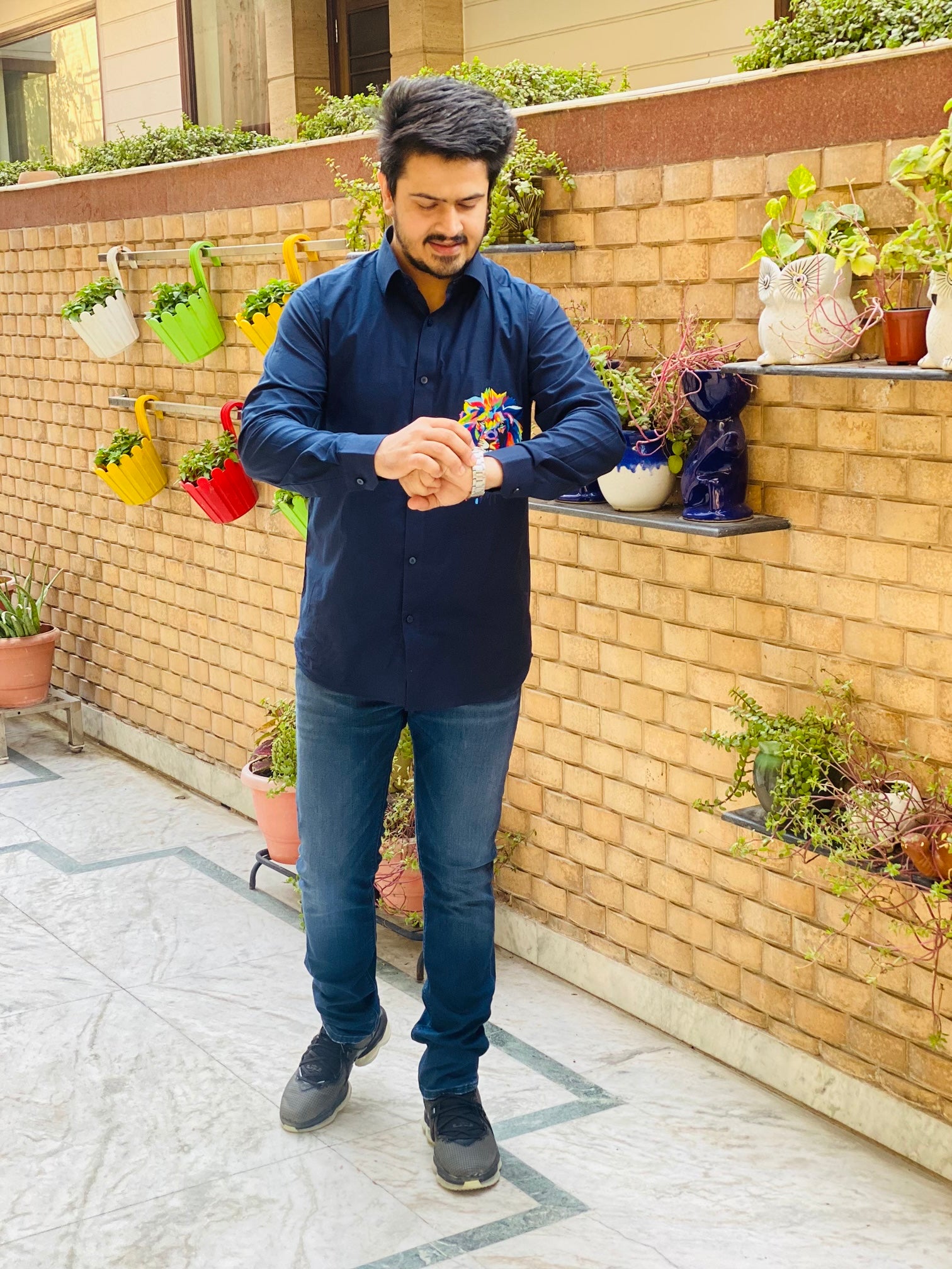 Menswear Navy Blue Lion Shirt